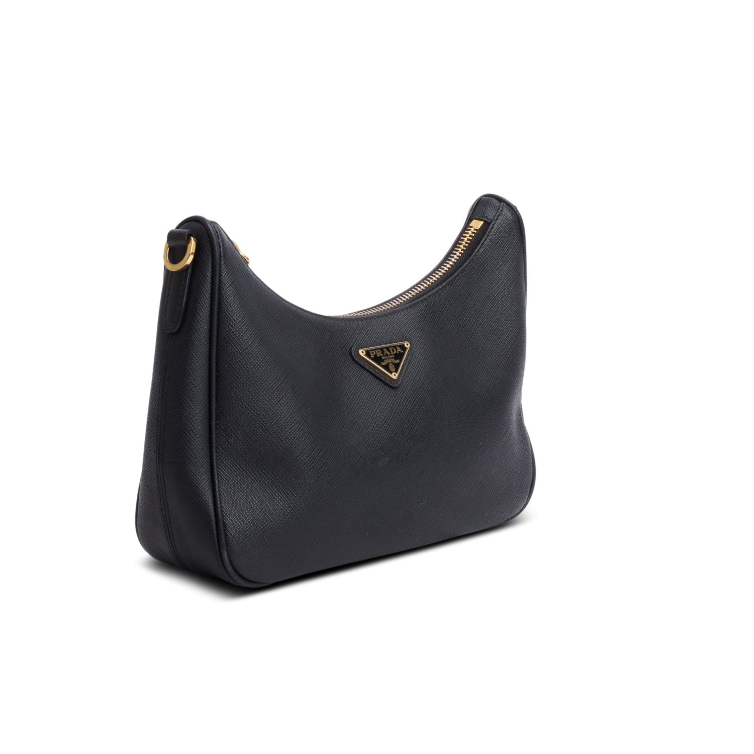 Prada Black Saffiano Leather Re-Edition 2005 Shoulder Bag w/ Straps