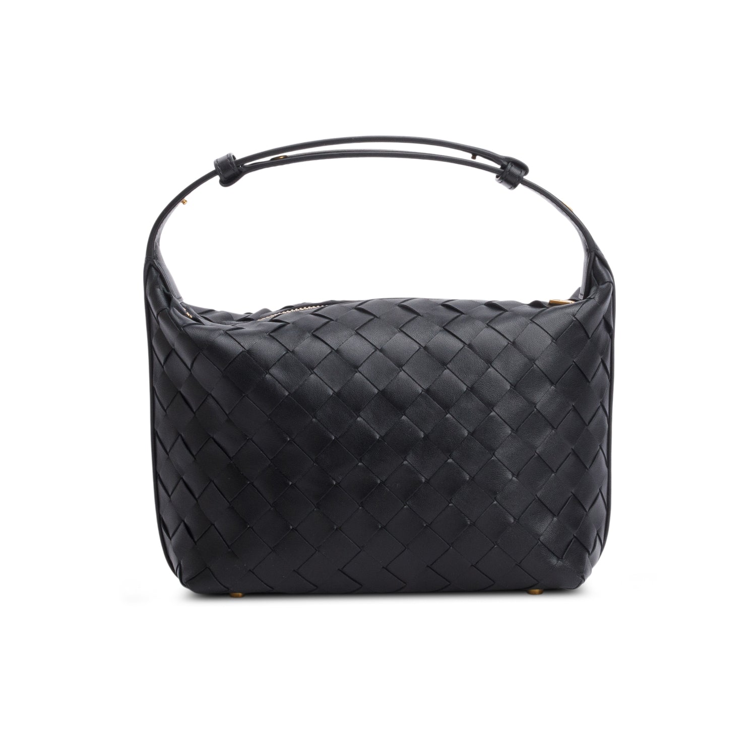 Bottega Veneta Black Calfskin Nappa Intrecciato Mini Wallace