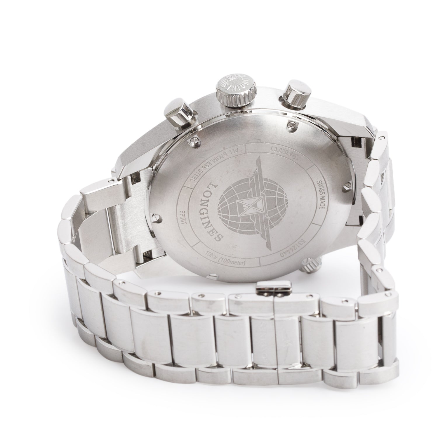 Longines Stainless Steel Spirit 42 MM Automatic Chronograph Watch Black Dial w/ Box & Papers