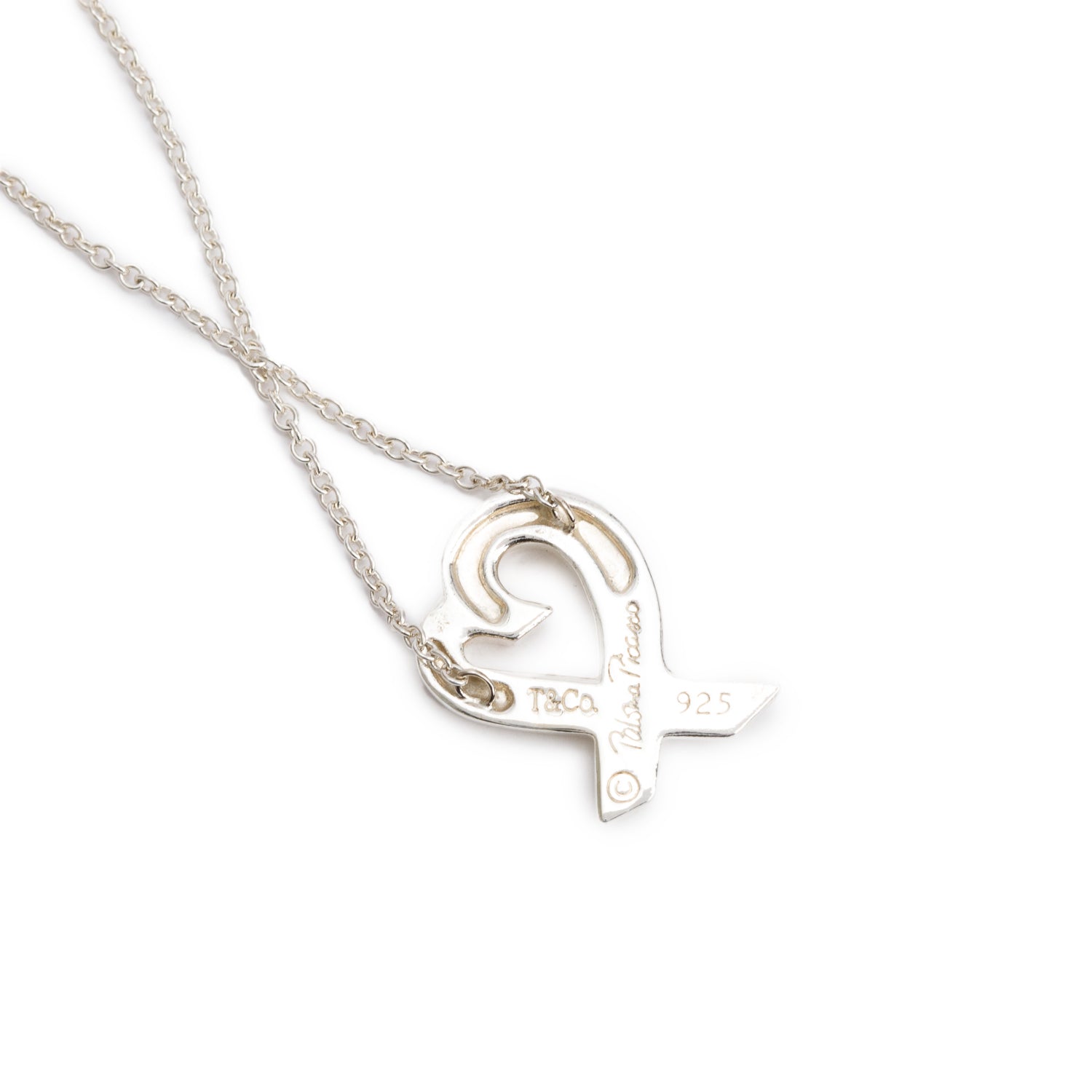 Tiffany & Co. Paloma Picasso Sterling Silver Loving Heart Pendant Necklace
