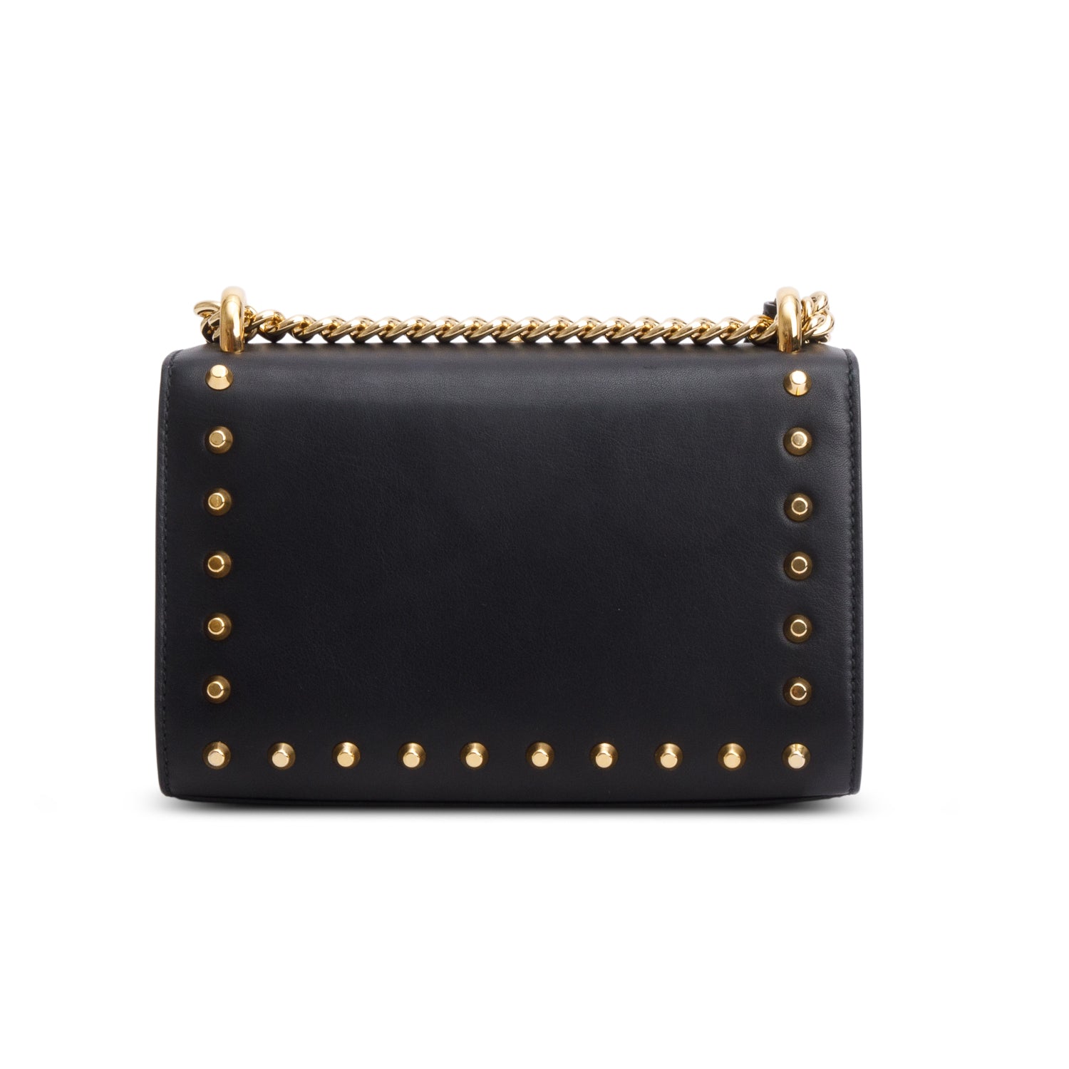 Gucci Black Calfskin Studded Small Padlock Shoulder Bag