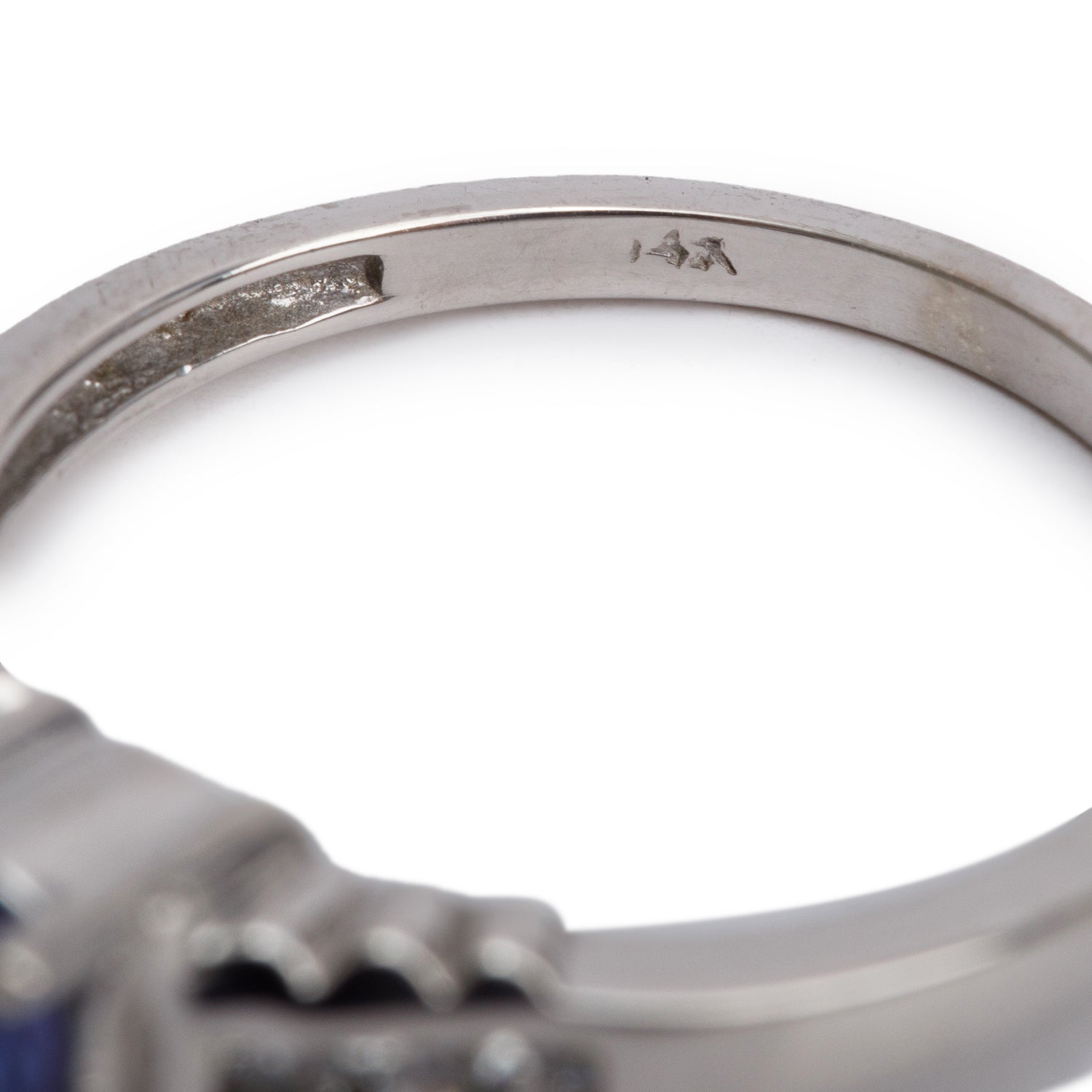 14k White Gold Tanzanite & Diamond Ring, Size 6.25