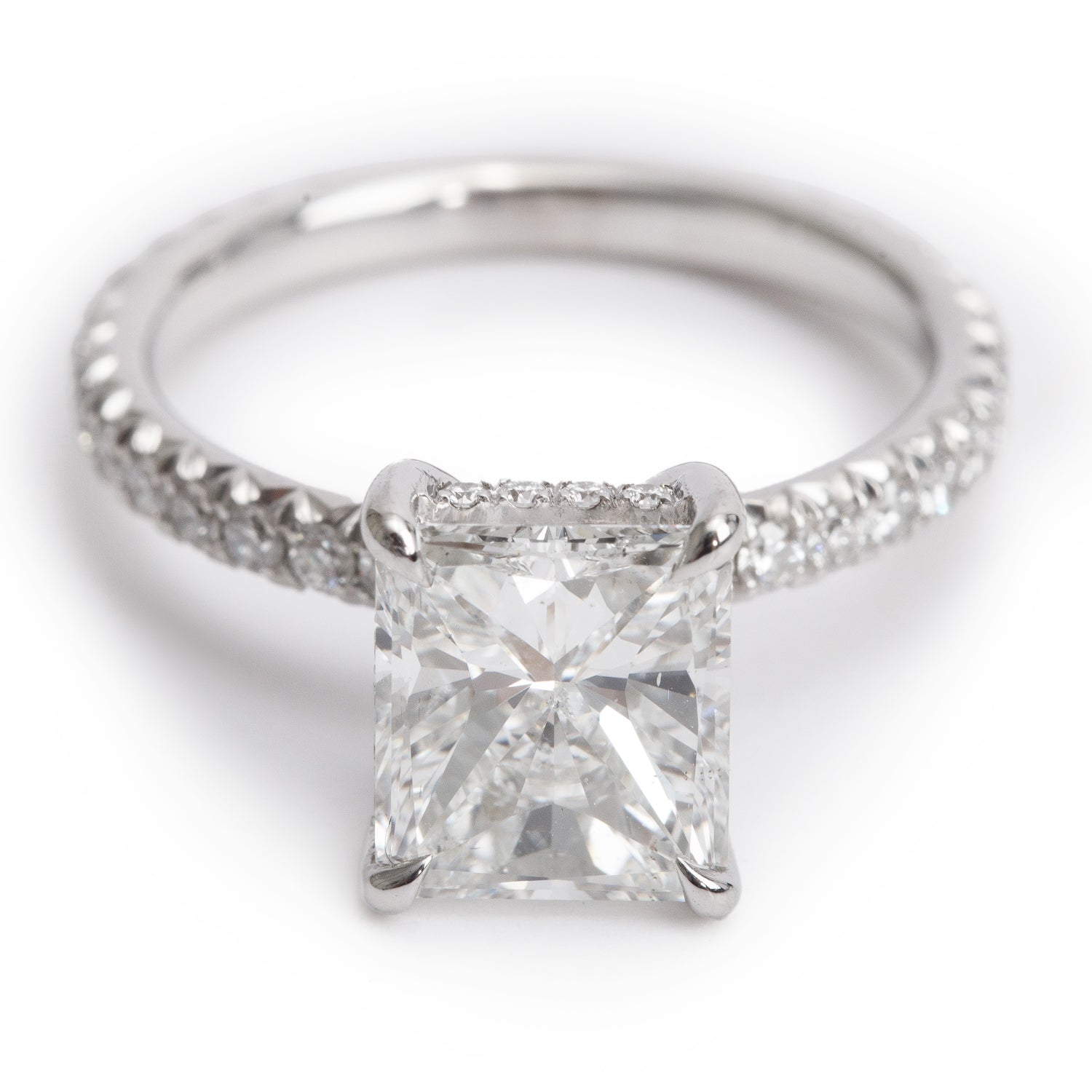 Mark Lash 18k White Gold 2.02 ct. Radiant Cut Diamond Engagement Ring, Size 5 w/ Box & GIA Certificate