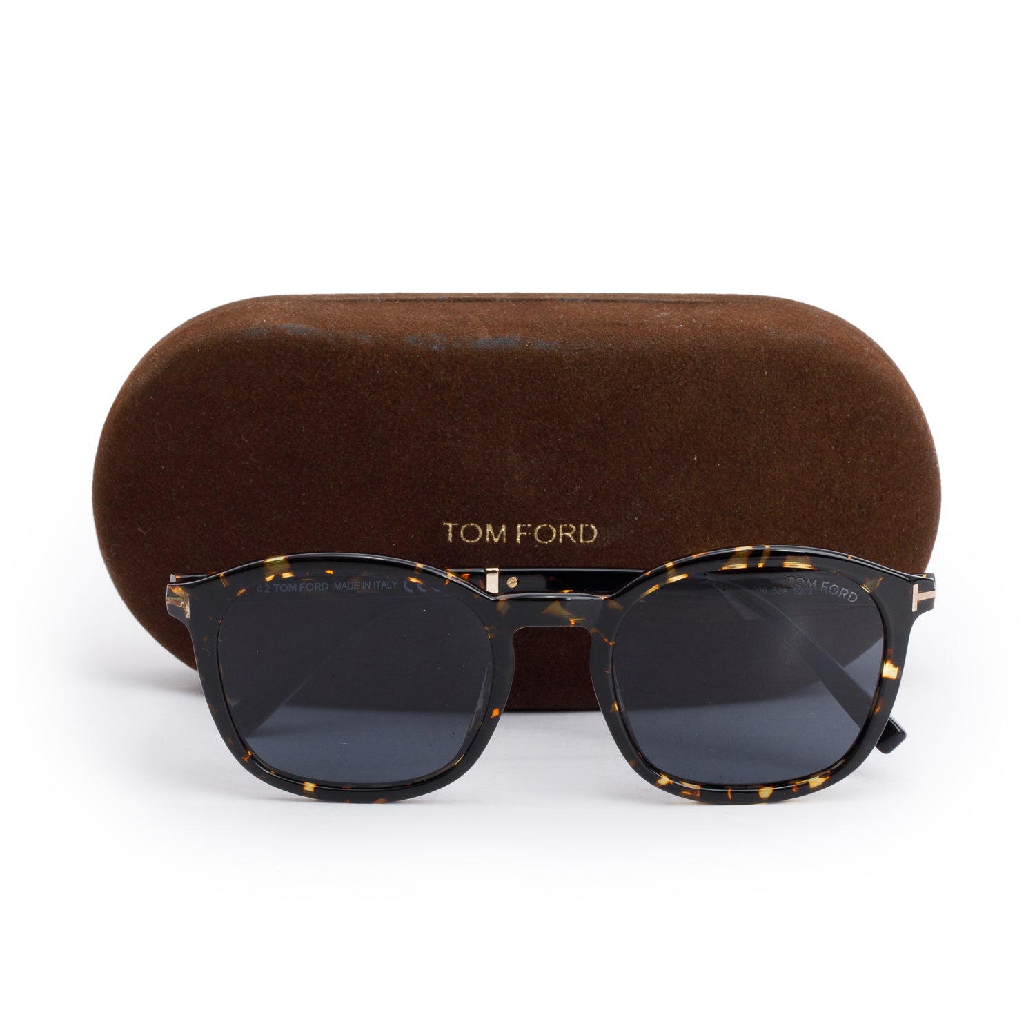 Tom Ford Brown Havana FT1020 Jason Square Sunglasses w/ Case
