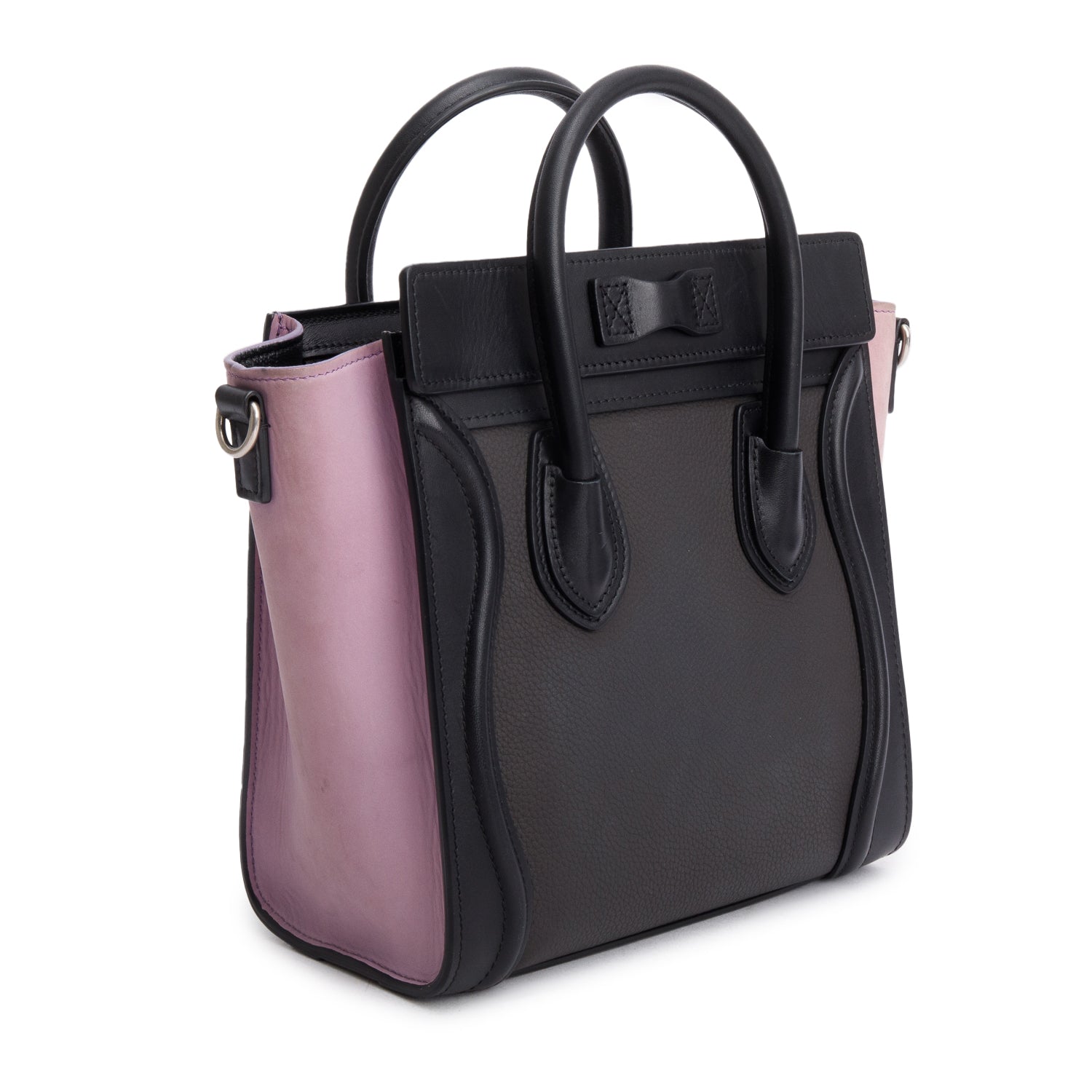 Celine Tri-Color Calfskin Leather Nano Luggage Tote w/ Strap