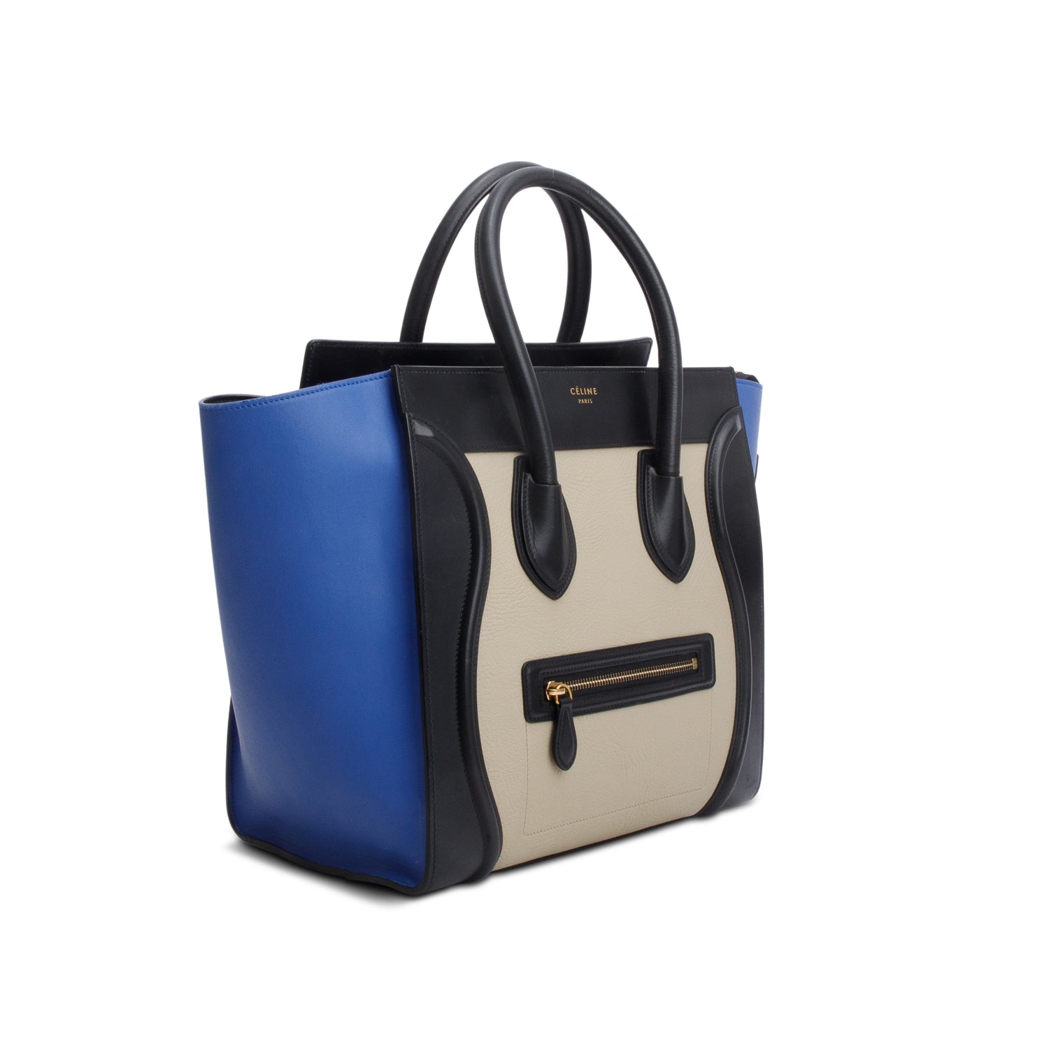 Celine Tri-Color Elephant Calfskin Mini Luggage Tote