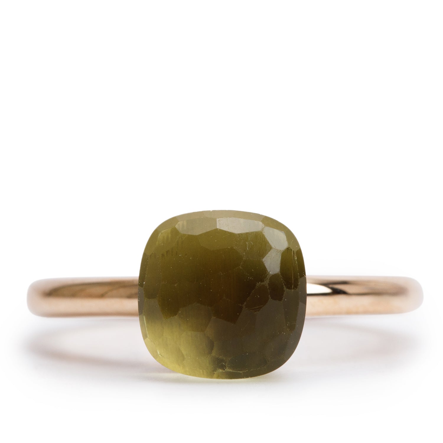 Pomellato 18k Rose Gold Lemon Quartz Nudo Petit Ring, Size 5 w/ Box