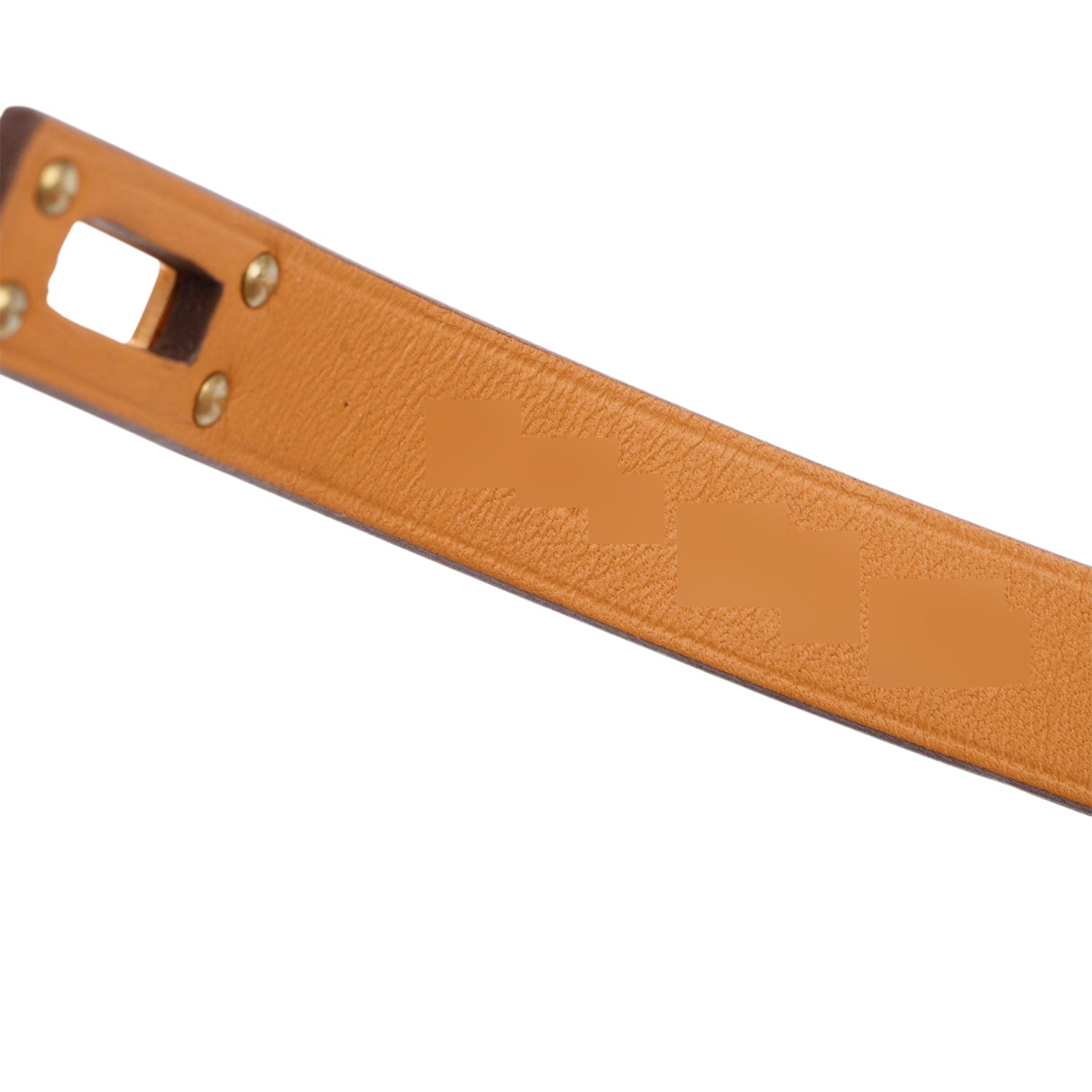 Hermes Rose Gold Plated Yellow Leather Mini Kelly Double Tour Bracelet, Size T2 w/ Box