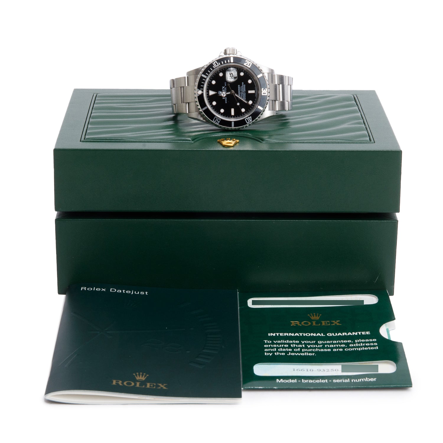 Rolex Stainless Steel Submariner Date 40 MM Watch Black Dial 16610 w/ Box & Papers