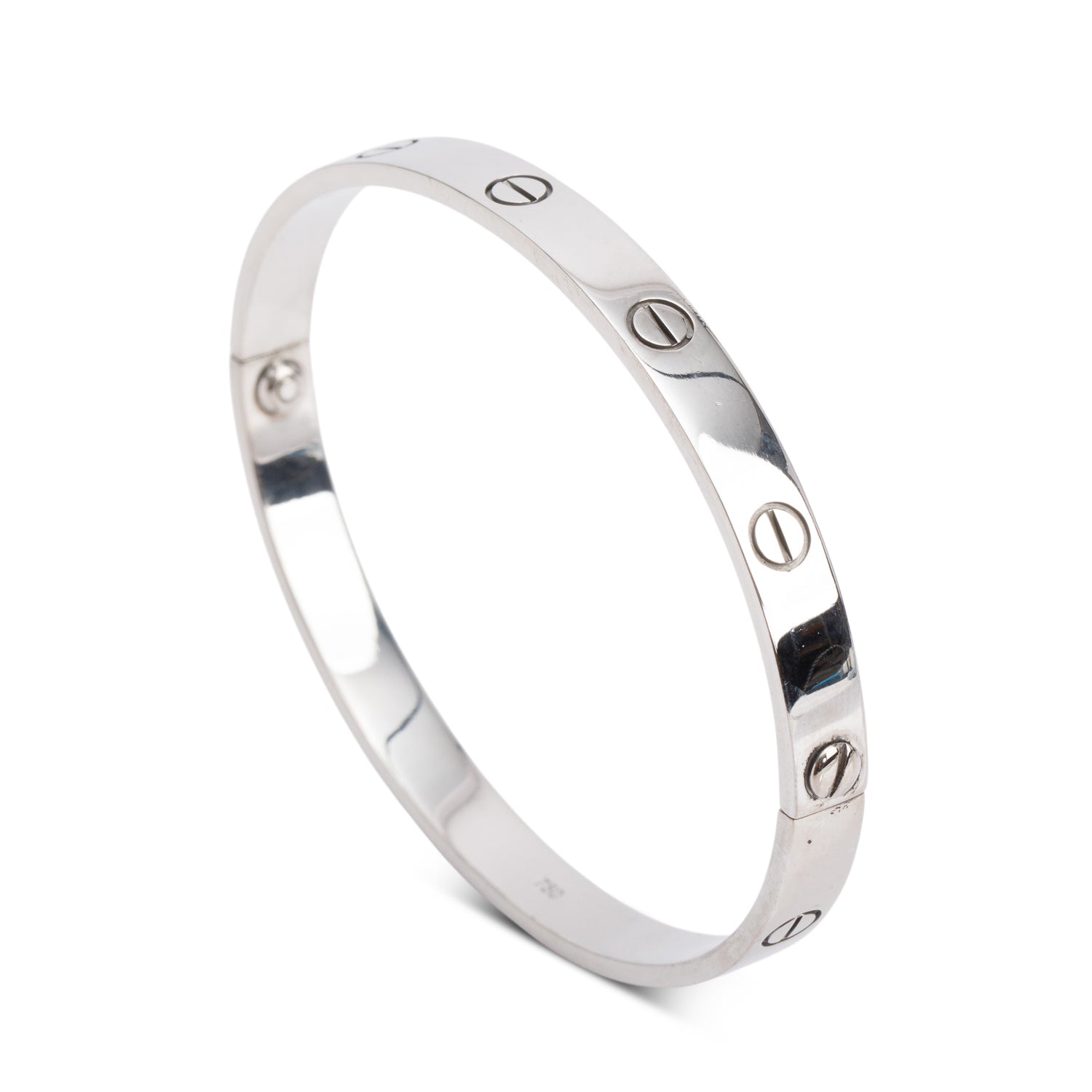 Cartier 18k White Gold Love Bracelet, Classic Model, Size 19