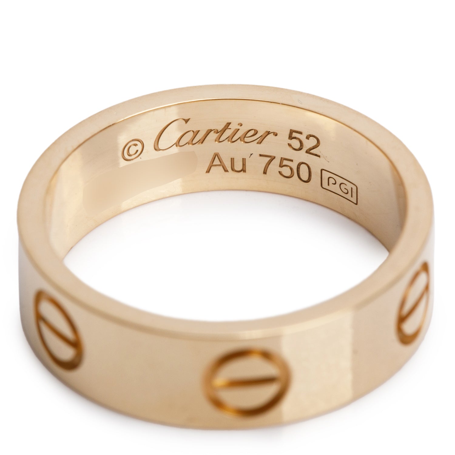 Cartier 18k Yellow Gold 5.5 MM Love Ring, Classic Model, Size 54 6.75 w/ Receipt