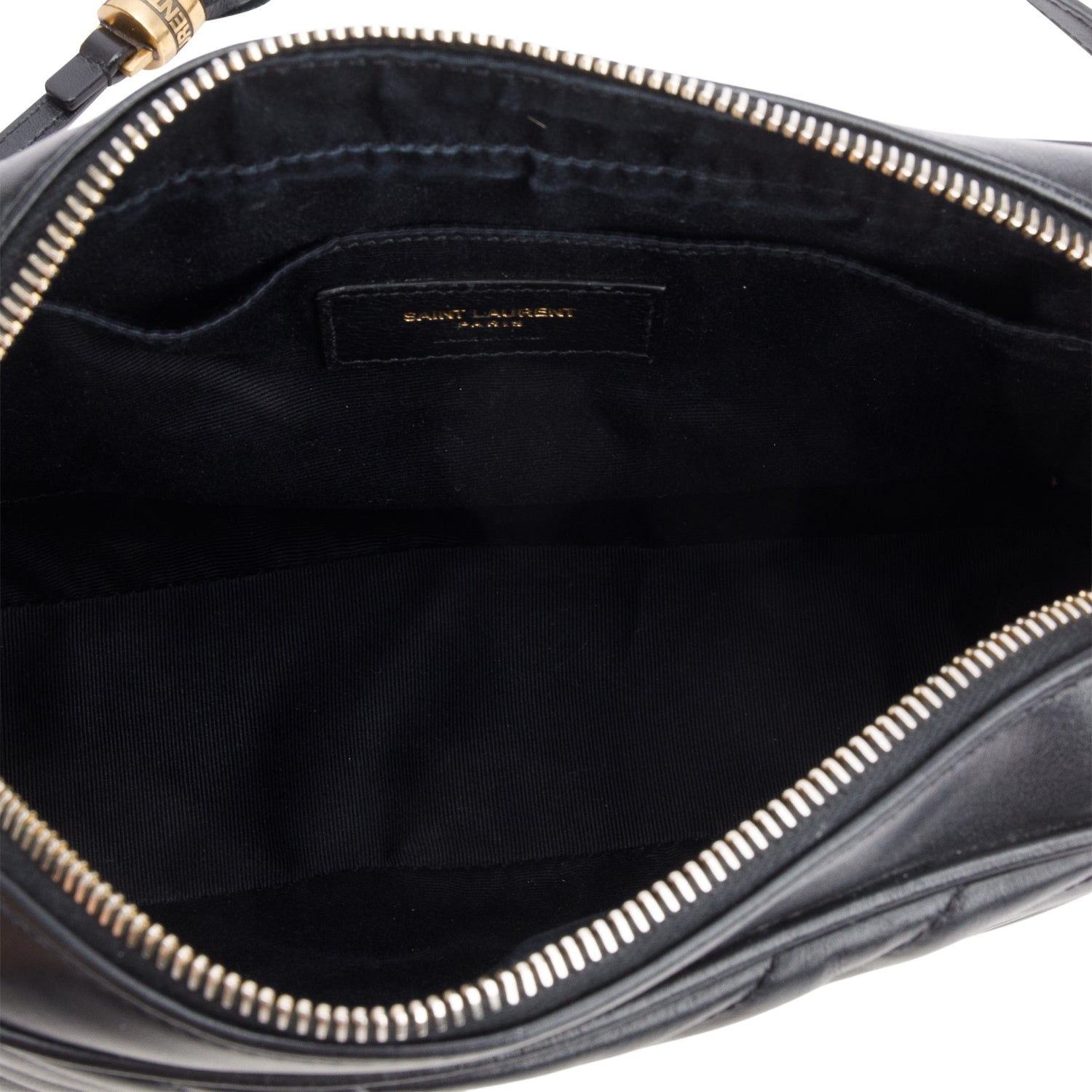 Saint Laurent 2021 Black Calfskin Matelasse Monogram Lou Camera Bag w/ Box