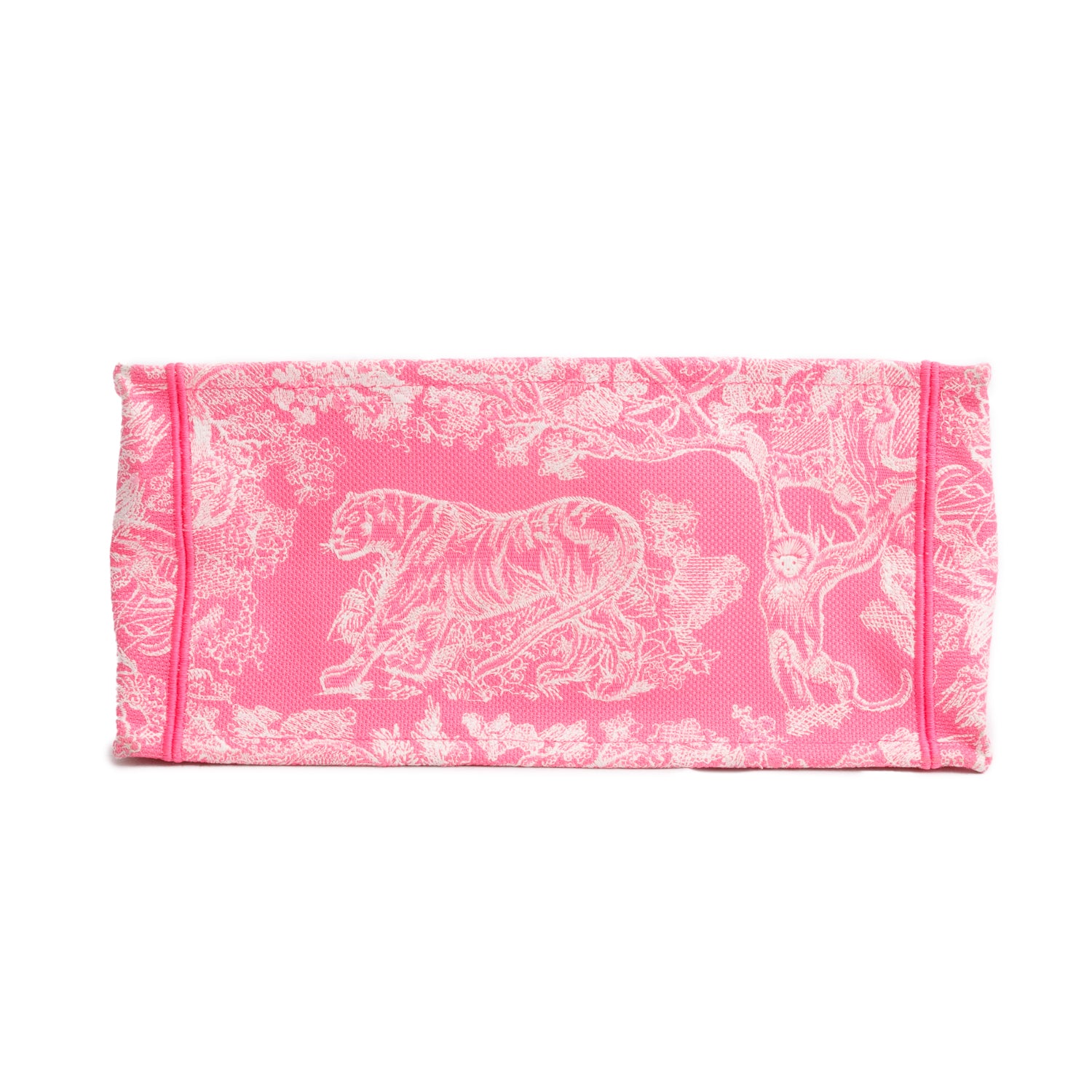 Christian Dior 2022 Pink Canvas Toile de Jouy Embroidered Medium Book Tote