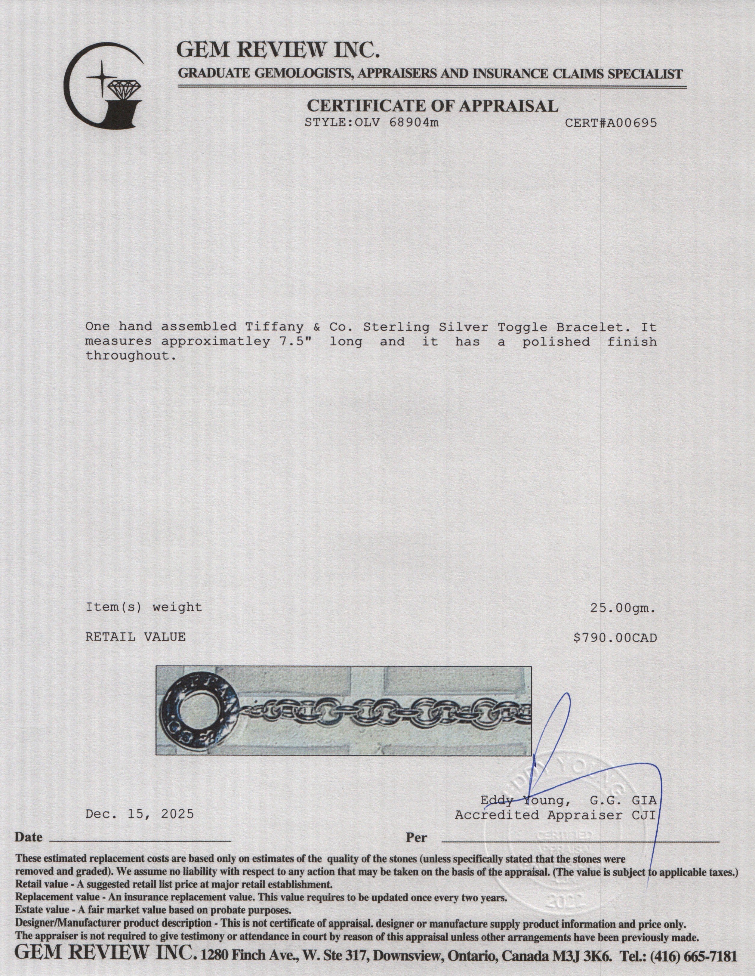 Tiffany & Co. Sterling Silver Toggle Bracelet