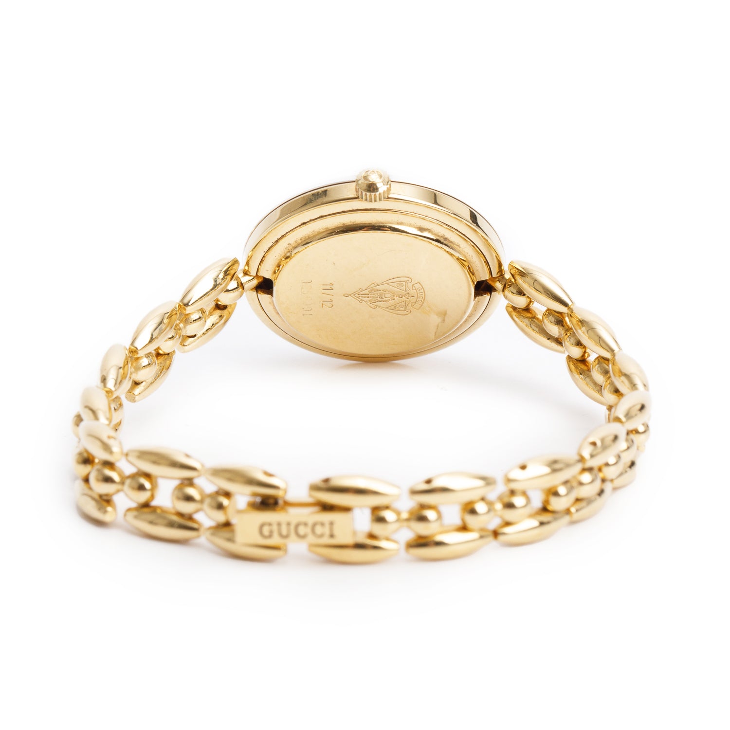 Gucci Gold Plated Stainless Steel 1100 Series 26 MM Watch w/ 5 Multicolour Bezels