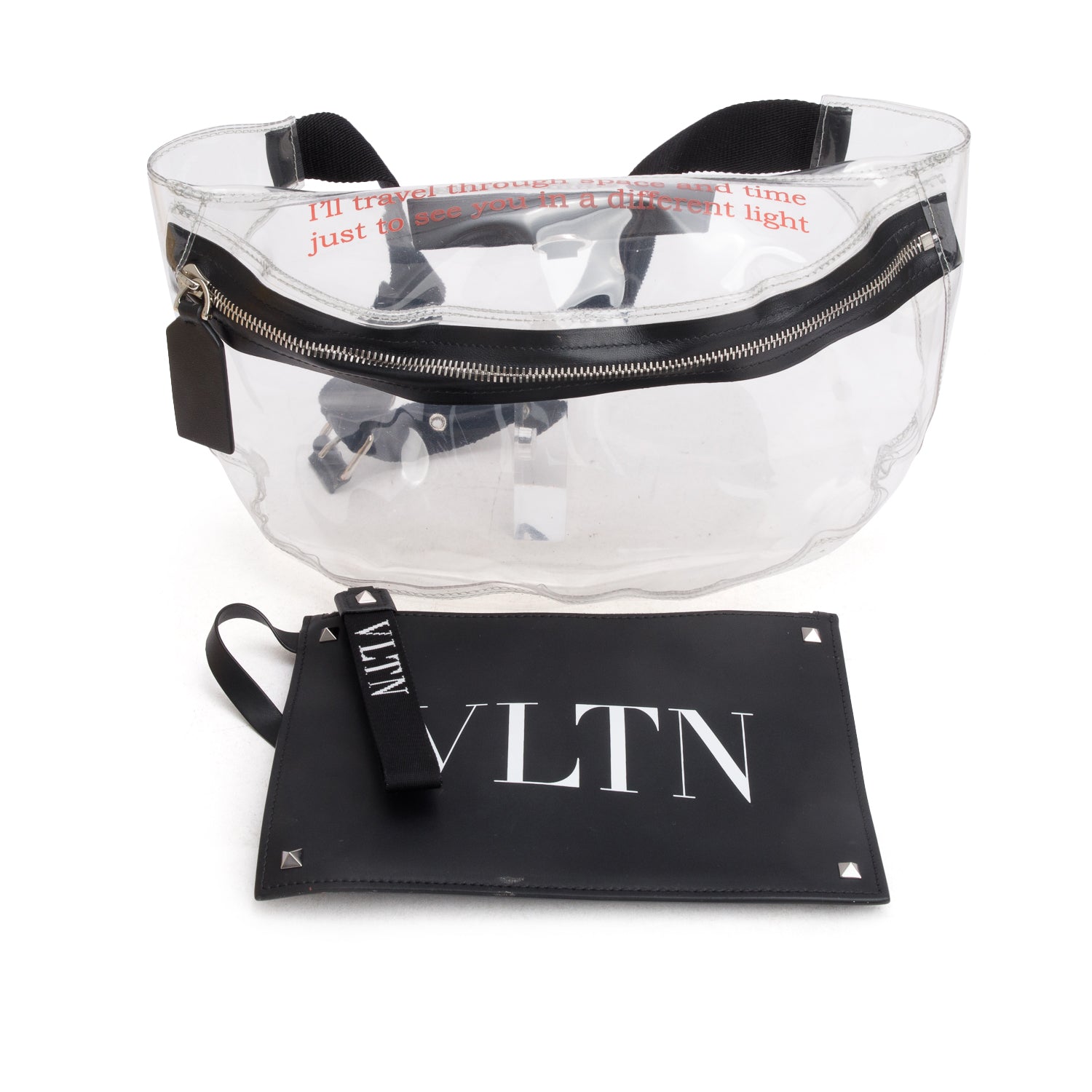 Valentino Black Galaxy PVC Belt Bag w/ Pouch