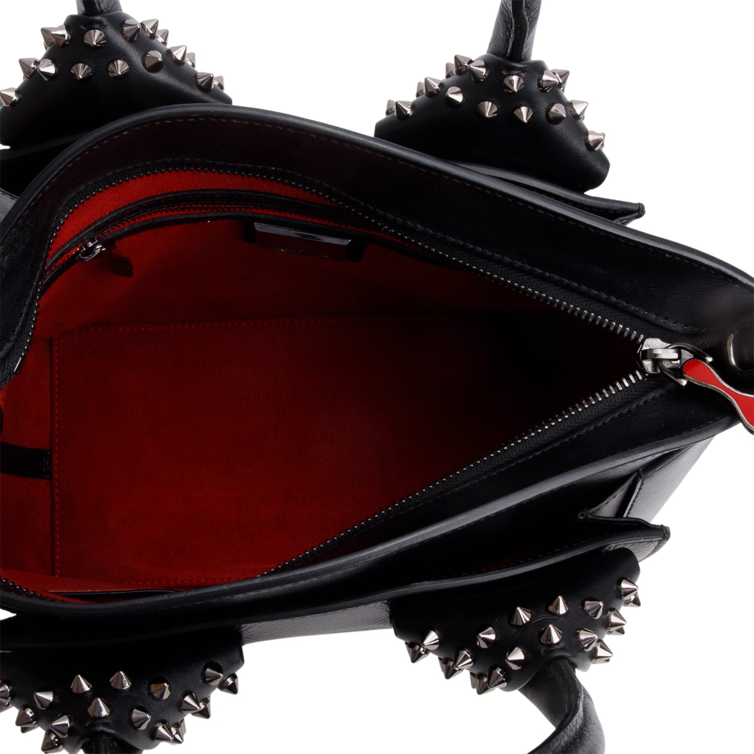 Christian Louboutin Black Grained Calfskin Small Eloise Tote w/ Strap