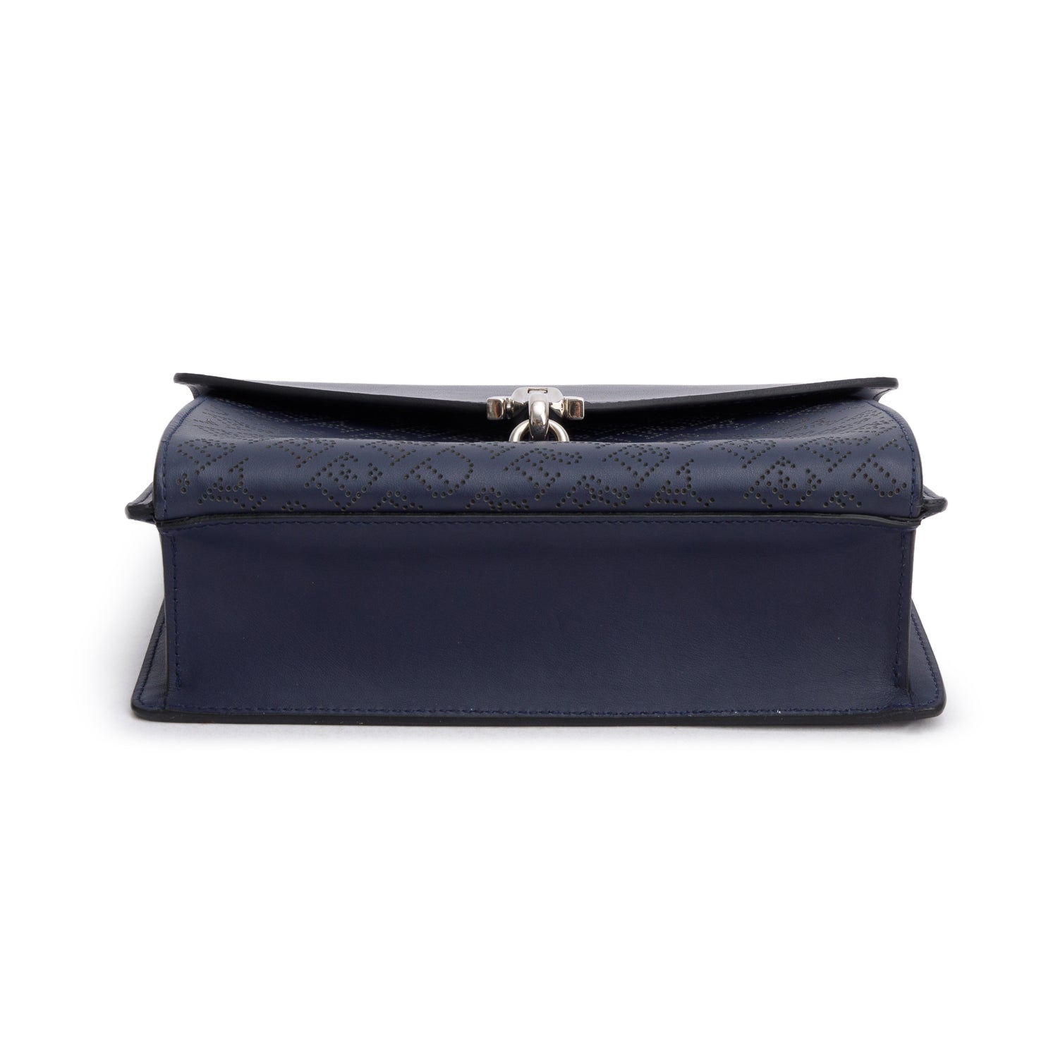 Burberry Navy Leather Perforated Macken Crossbody Bag