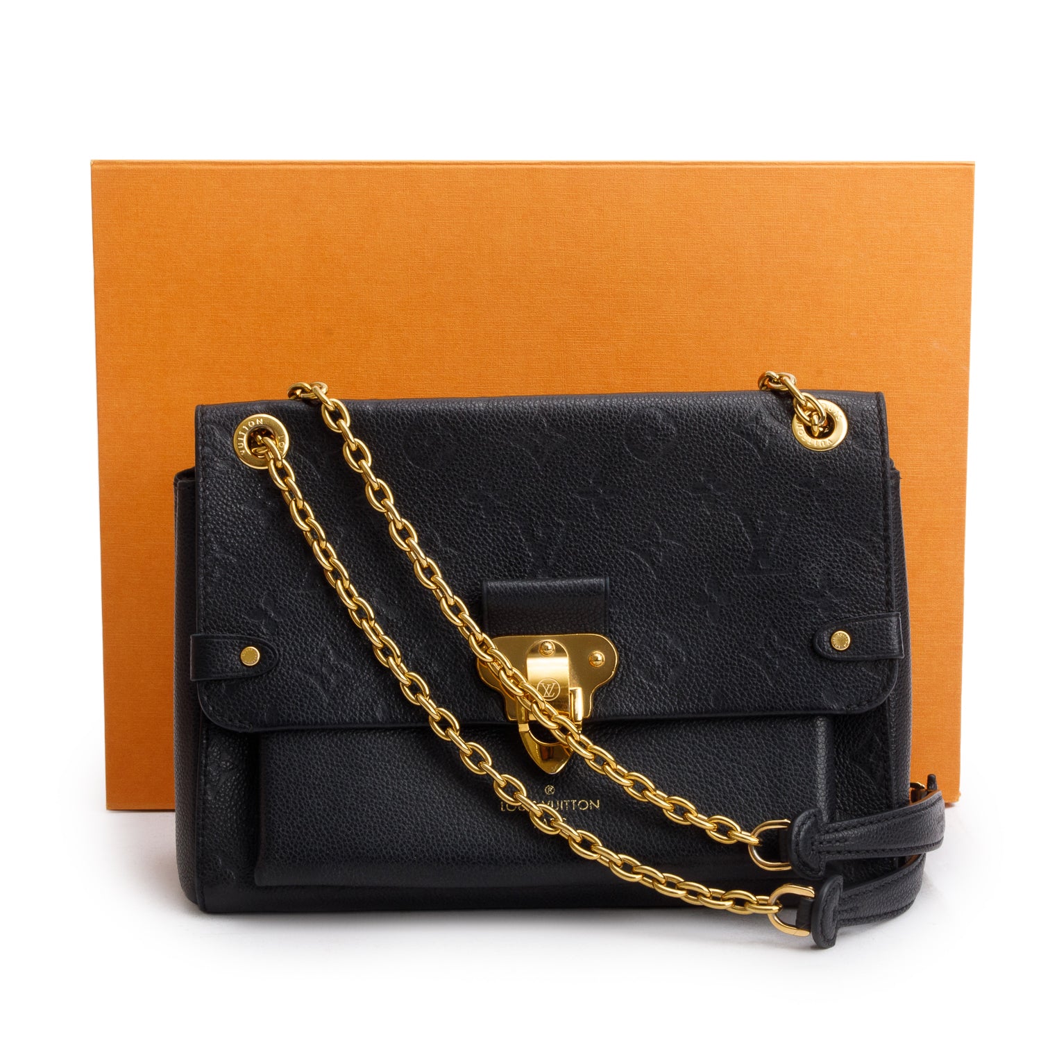 Louis Vuitton Black Monogram Empreinte Leather Vavin PM w/ Box