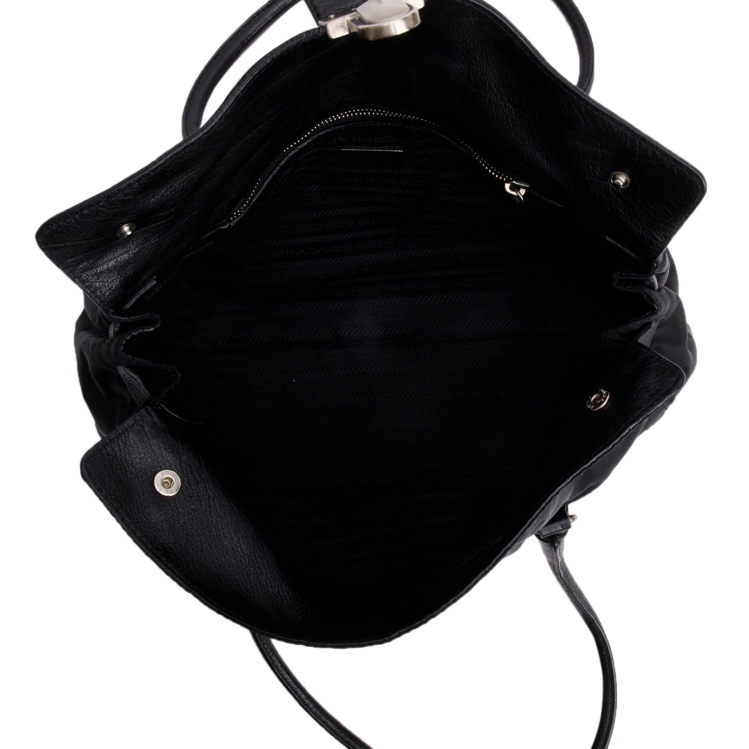 Prada Black Tessuto Nylon Bufalo Leather Easy Shoulder Bag w/ Box & Authenticity Card