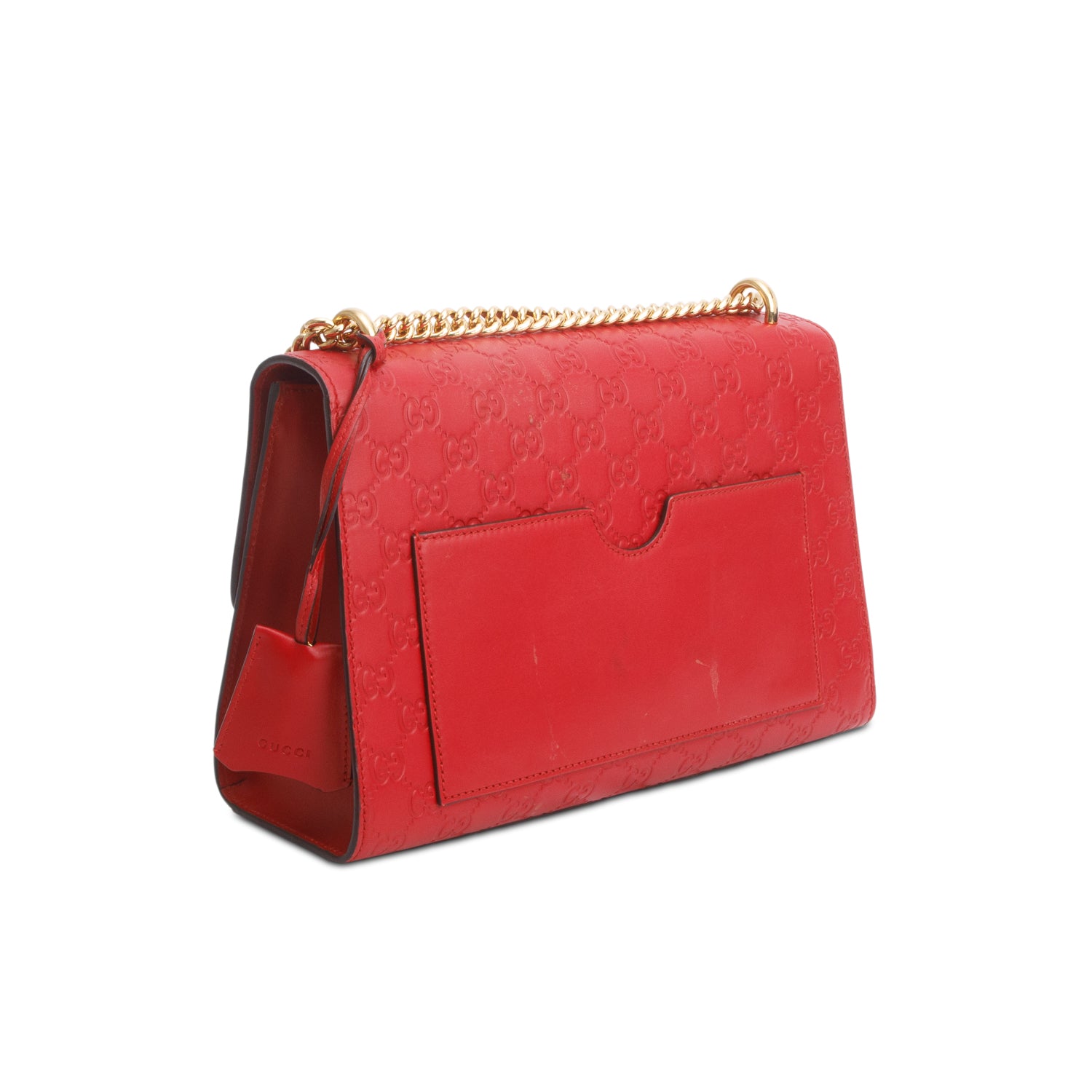 Gucci Red Guccissima Medium Padlock Shoulder Bag