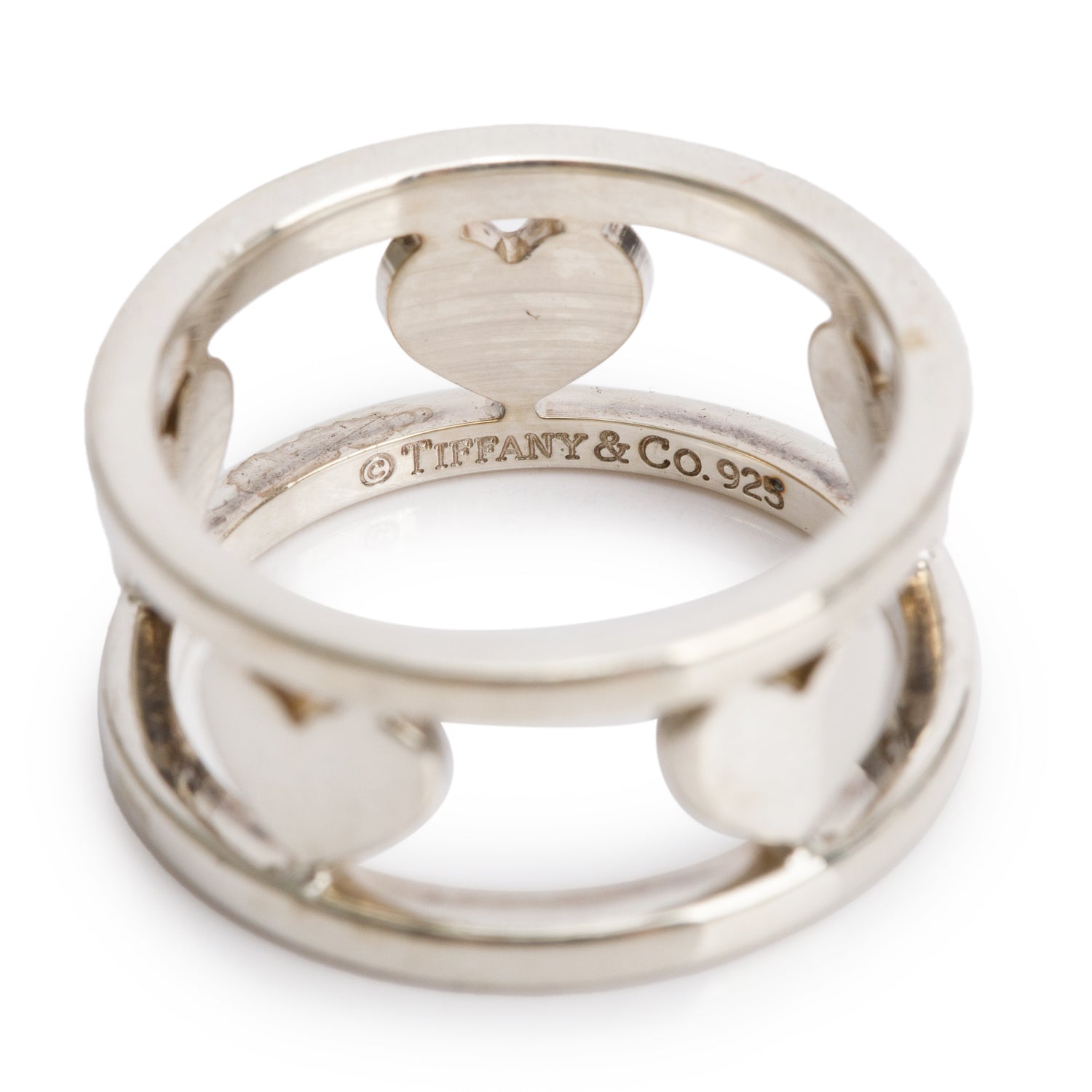 Tiffany & Co. Sterling Silver Heart Cutout Band Ring, Size 4.75