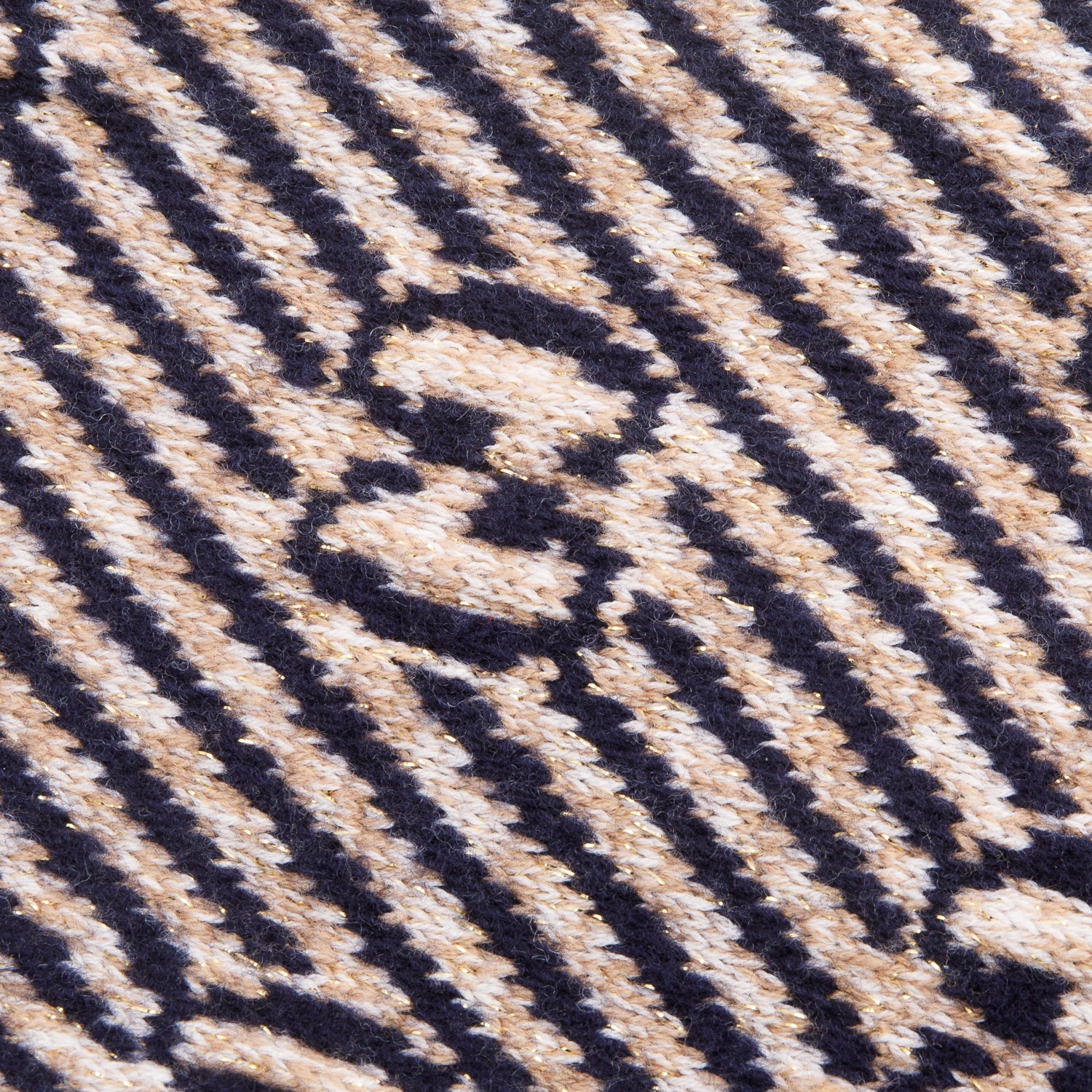 Gucci Navy Gold Wool Monogram GG Scarf w/ Box