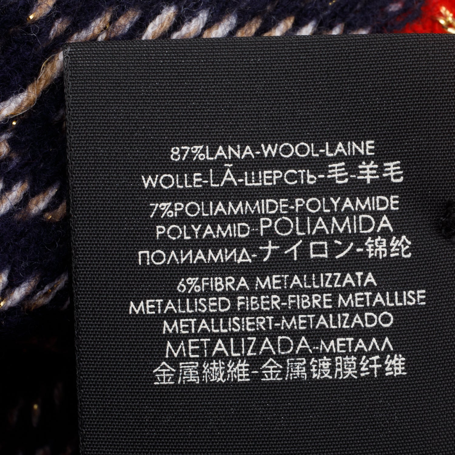 Gucci Navy Gold Wool Monogram GG Scarf w/ Box