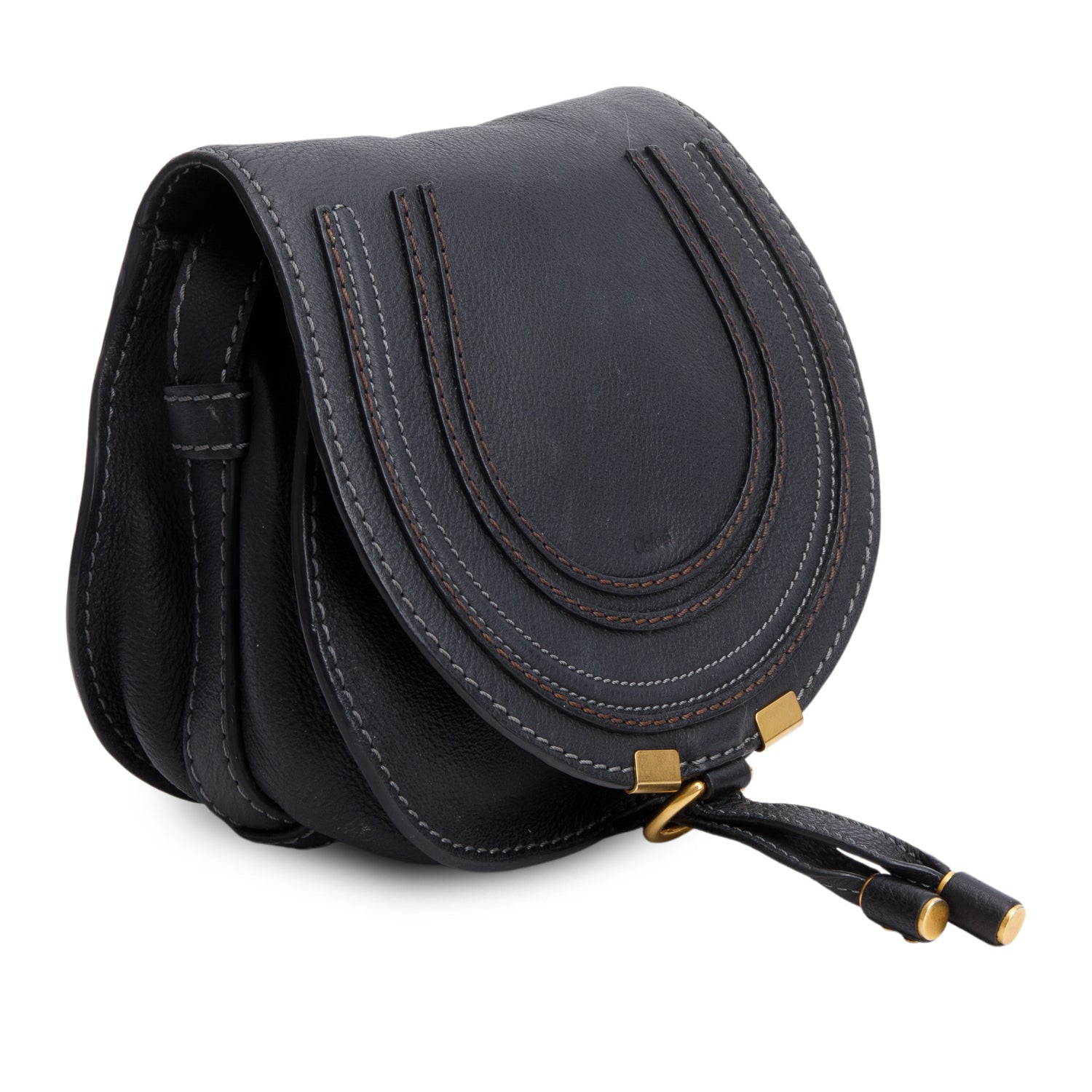 Chloe Black Calfskin Leather Small Marcie Crossbody Bag