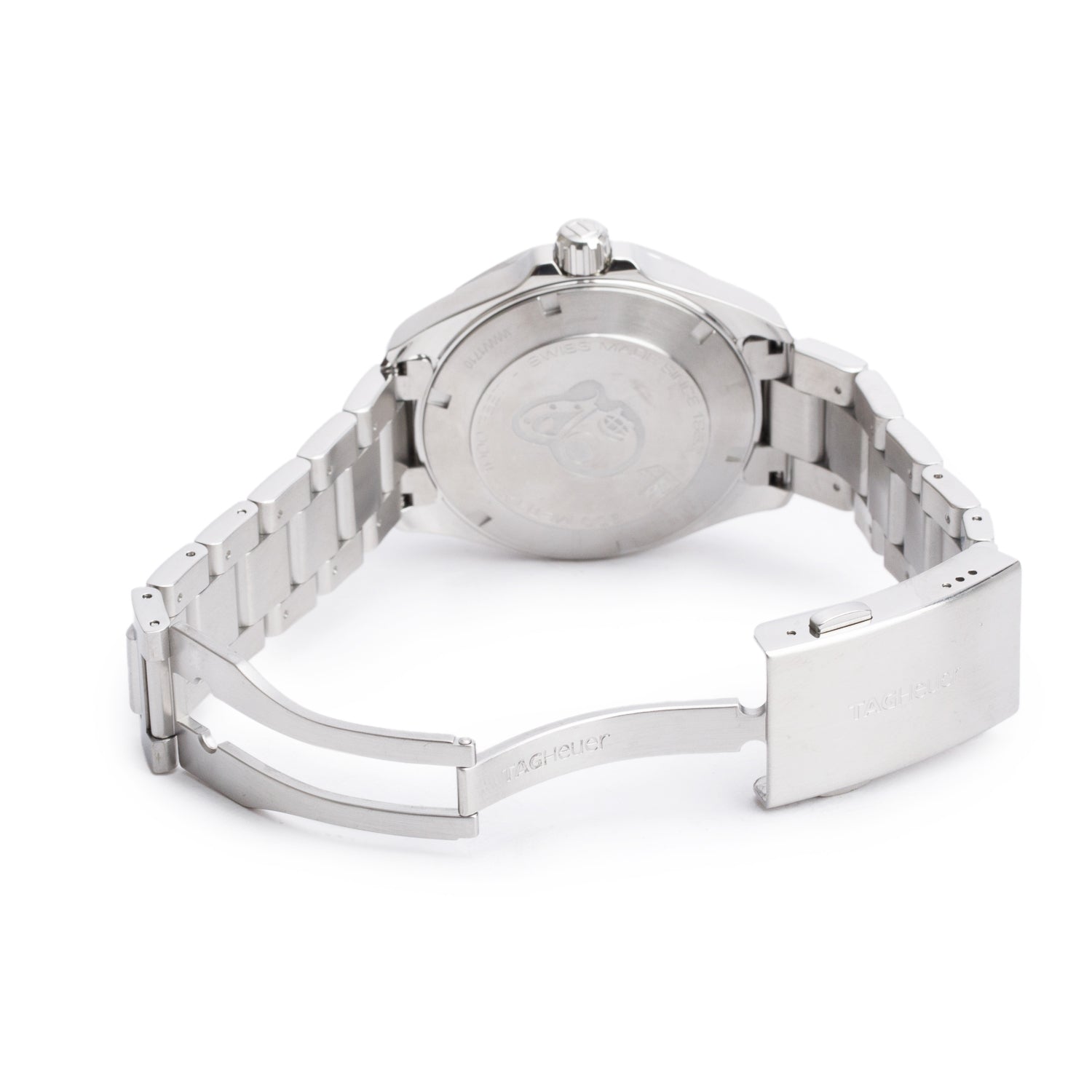 Tag Heuer Stainless Steel Aquaracer 41 MM Quartz Watch Blue Dial WAY1112