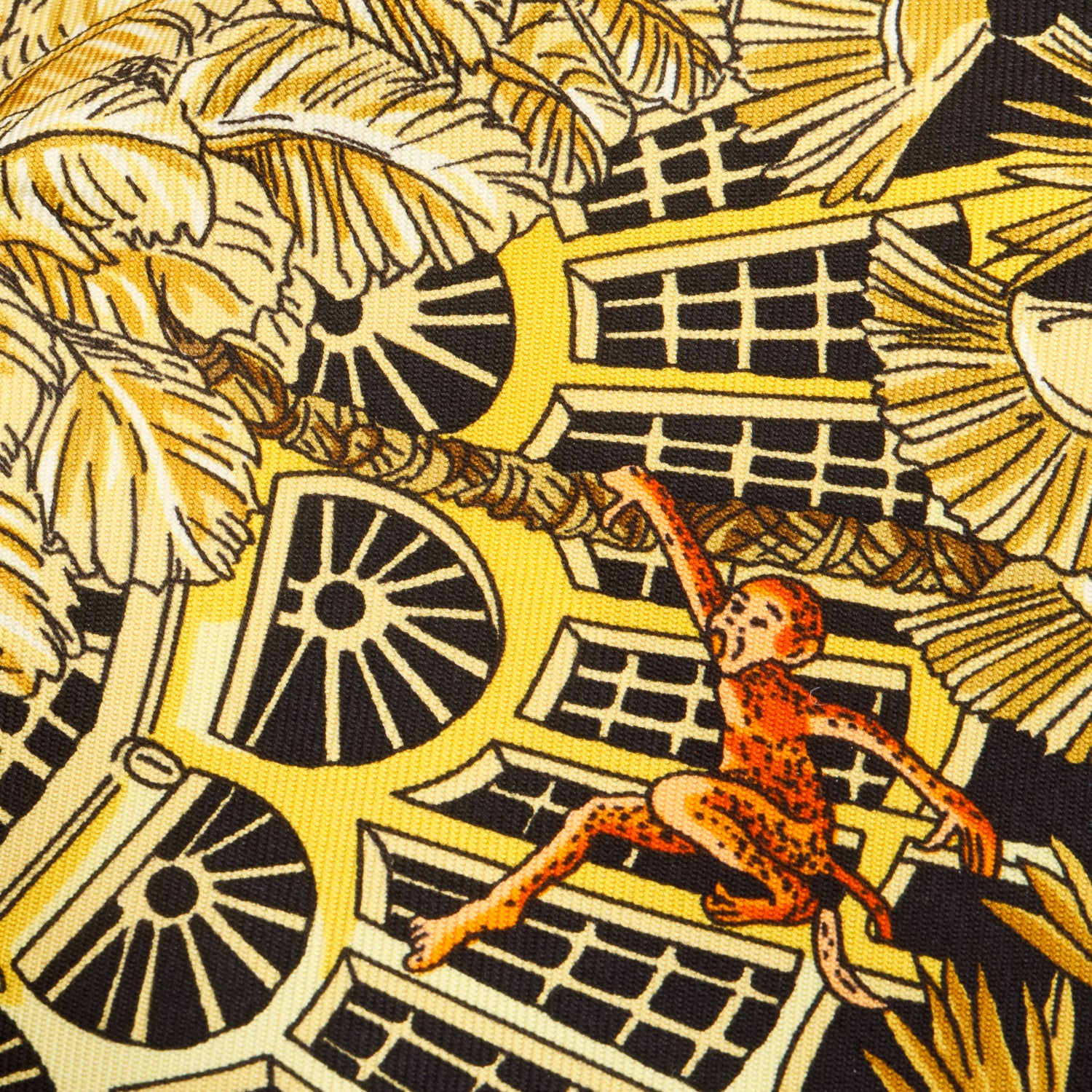 Hermes Black/Yellow 'Jardins D'Hiver' Silk Scarf 90 w/ Box
