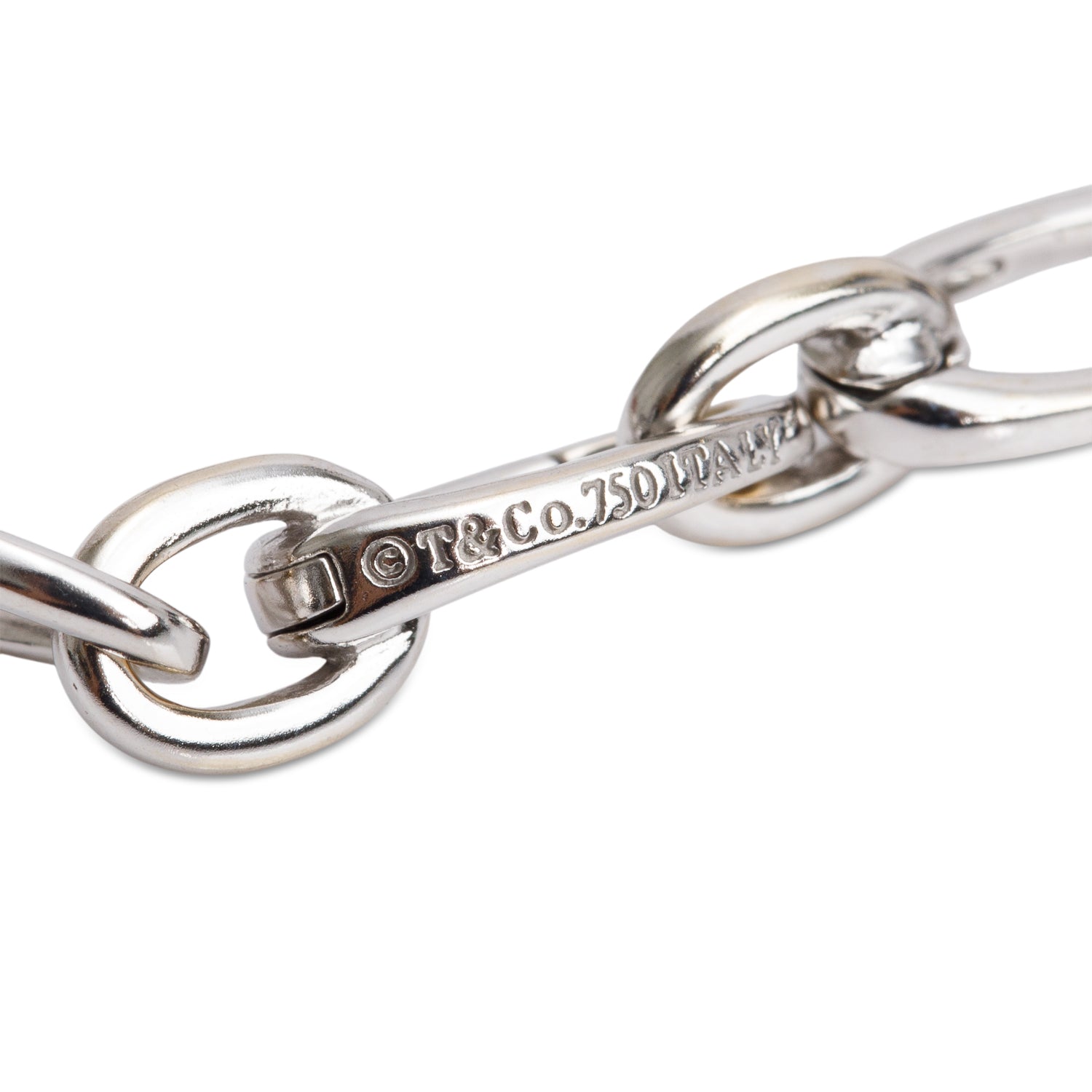 Tiffany & Co. 18k White Gold Clasping Link Bracelet w/ Box