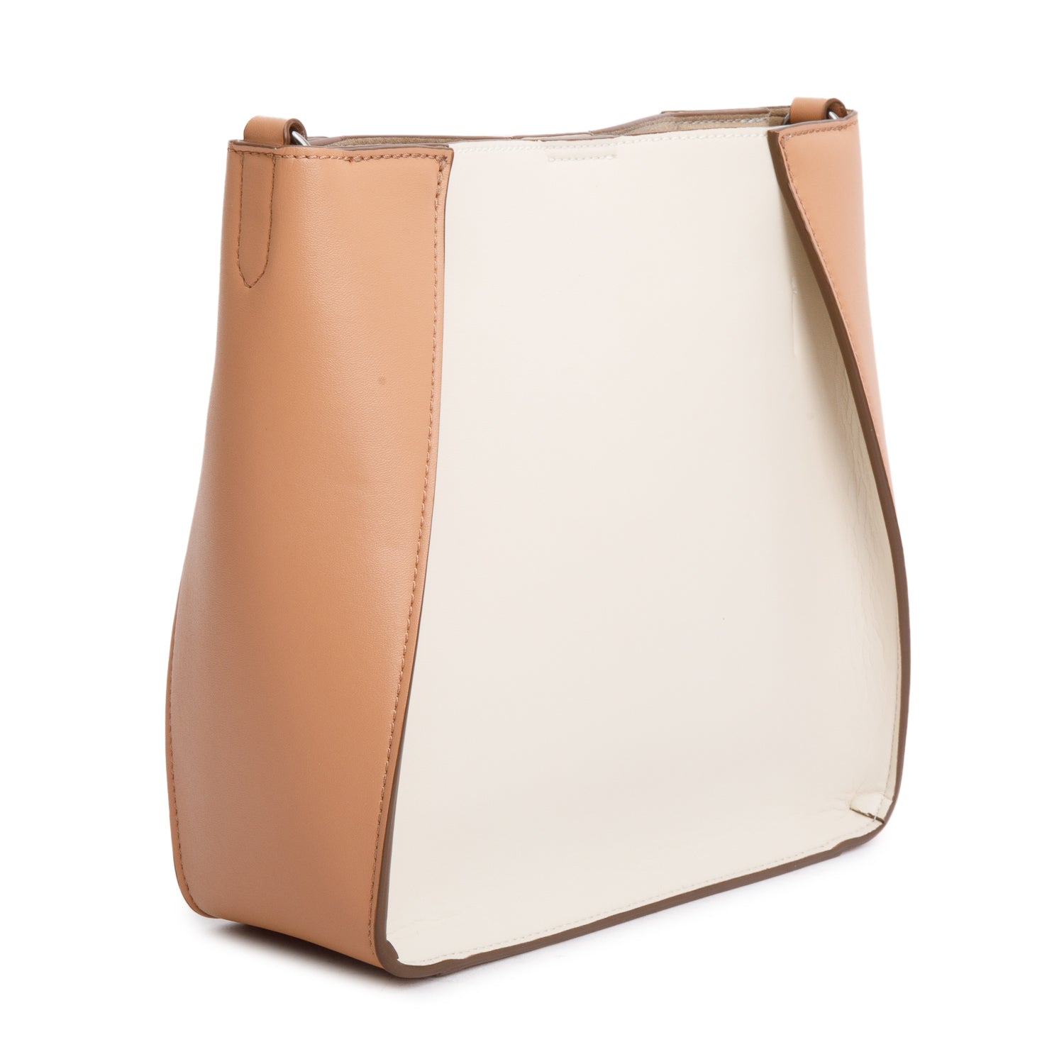 Stella McCartney Brown Cream Eco Alter Nappa Perforated Logo Crossbody Bag