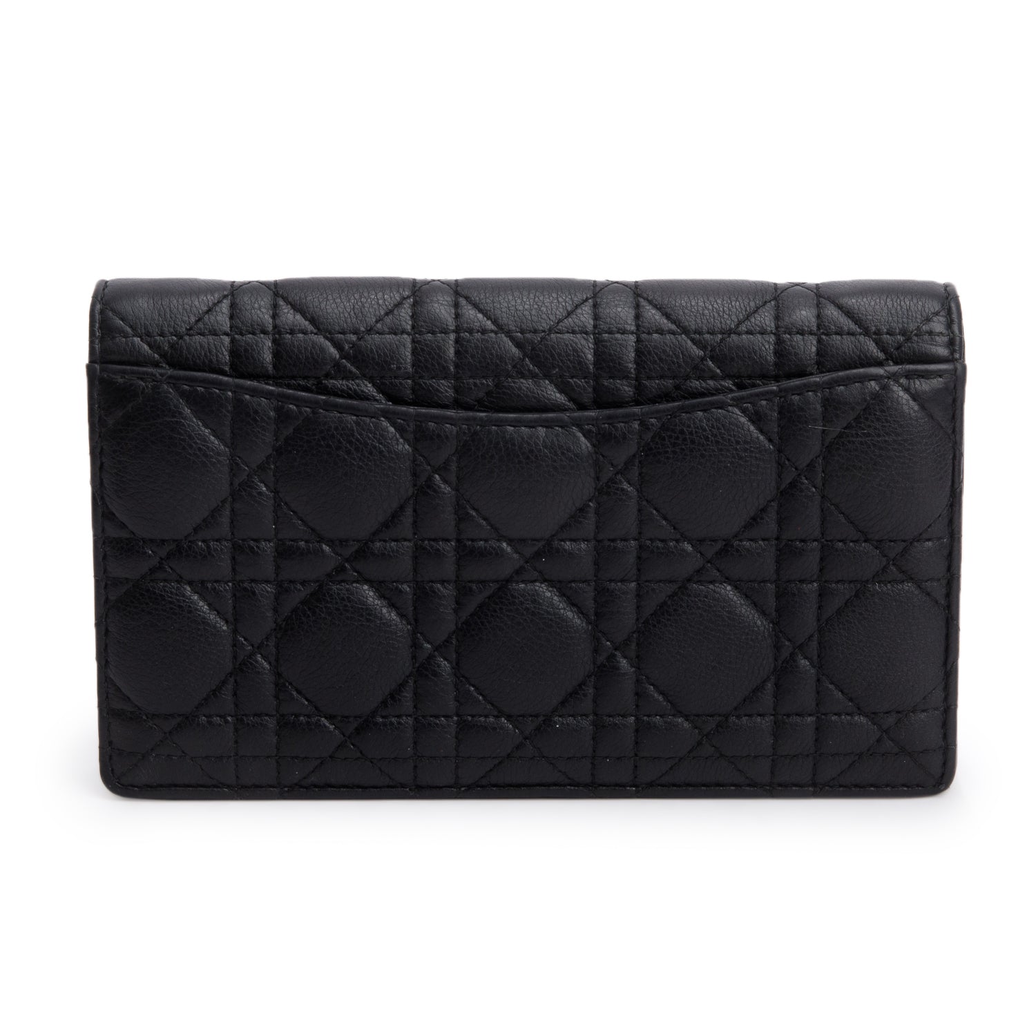 Christian Dior 2022 Black Supple Calfskin Caro Pouch w/ Chain