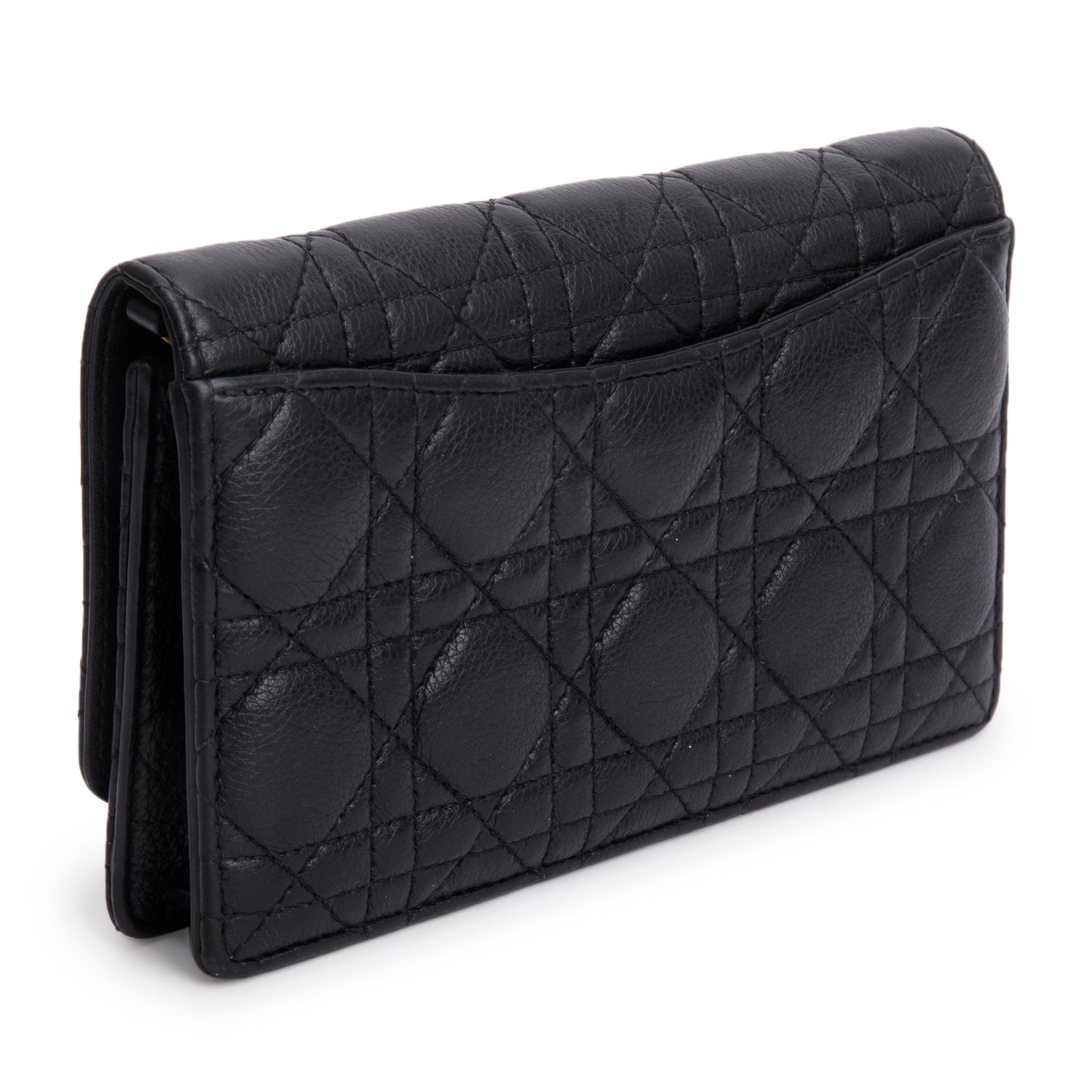 Christian Dior 2022 Black Supple Calfskin Caro Pouch w/ Chain