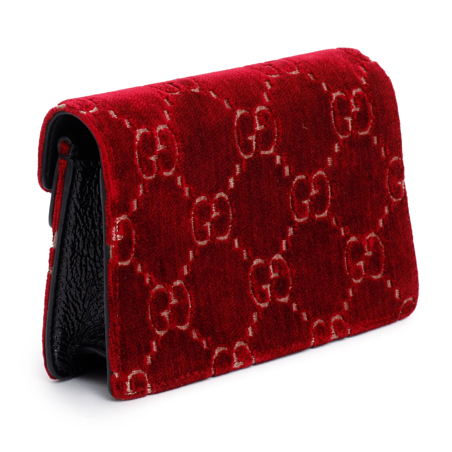 Gucci Red GG Embossed Velvet Dionysus Super Mini Bag