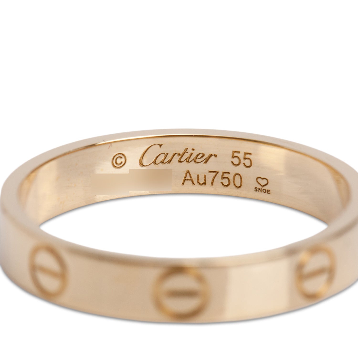 Cartier 2022 18k Yellow Gold 3.6 mm Love Wedding Band Ring, Size 55 7.25 w/ Box & Receipt
