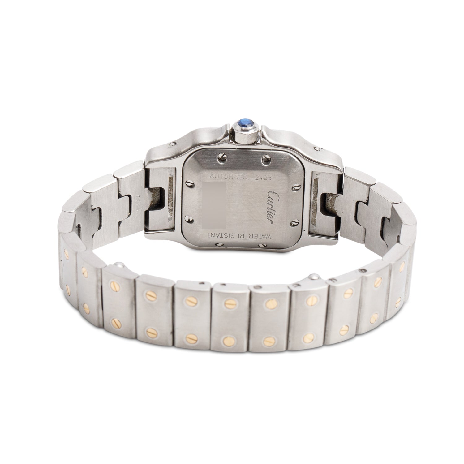 Cartier Stainless Steel & 18k Yellow Gold Santos de Cartier Carree Automatic Watch, Small Model 2423 w/ Box