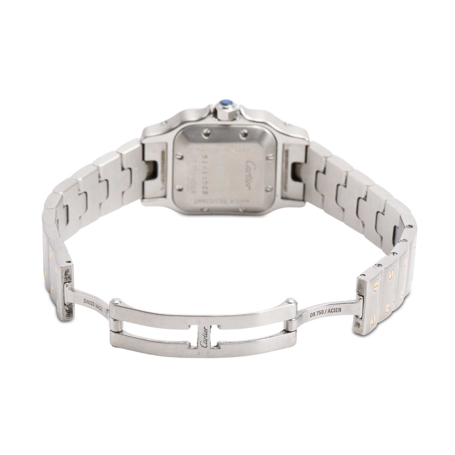 Cartier Stainless Steel & 18k Yellow Gold Santos de Cartier Carree Automatic Watch, Small Model 2423 w/ Box