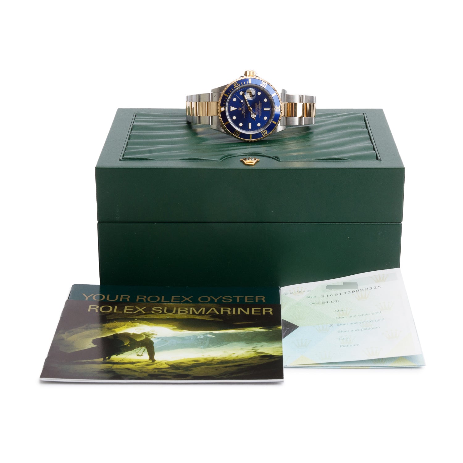 Rolex Stainless Steel & 18k Yellow Gold Submariner Date 40 MM Automatic Watch Blue Dial 16613 w/ Box & Papers