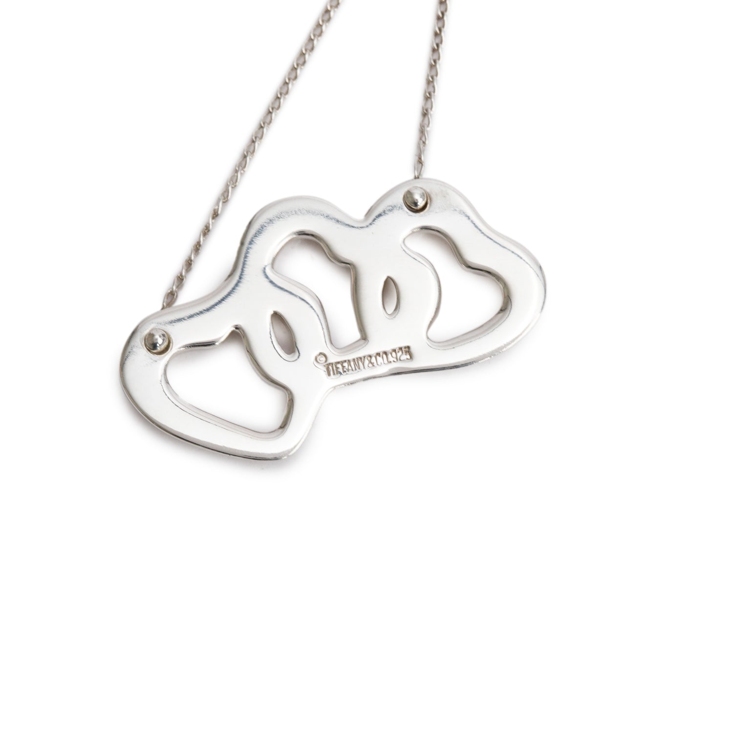 Tiffany & Co. Sterling Silver Interlocking Triple Heart Necklace