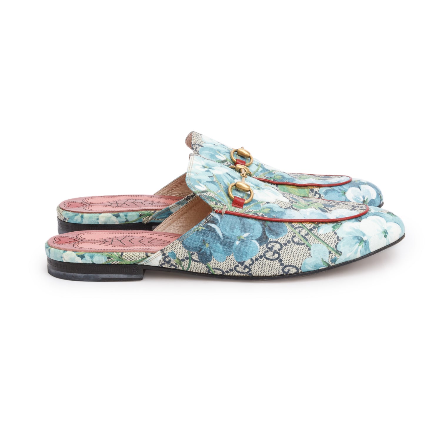 Gucci GG Supreme Blooms Princetown Mules, Size 39 w/ Box