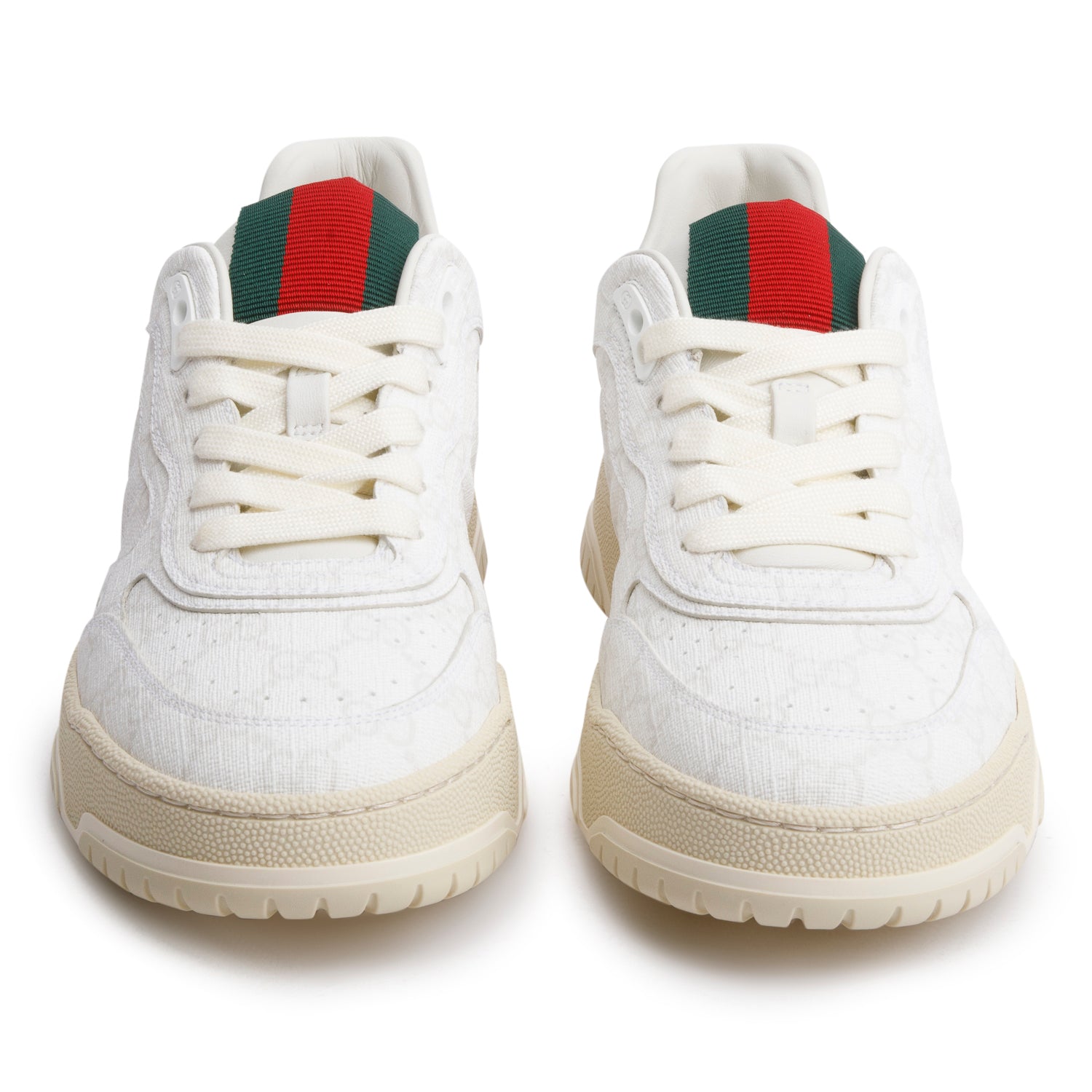 Gucci GG Supreme Monogram Leather Re-Web Sneakers, Size 38 w/ Box