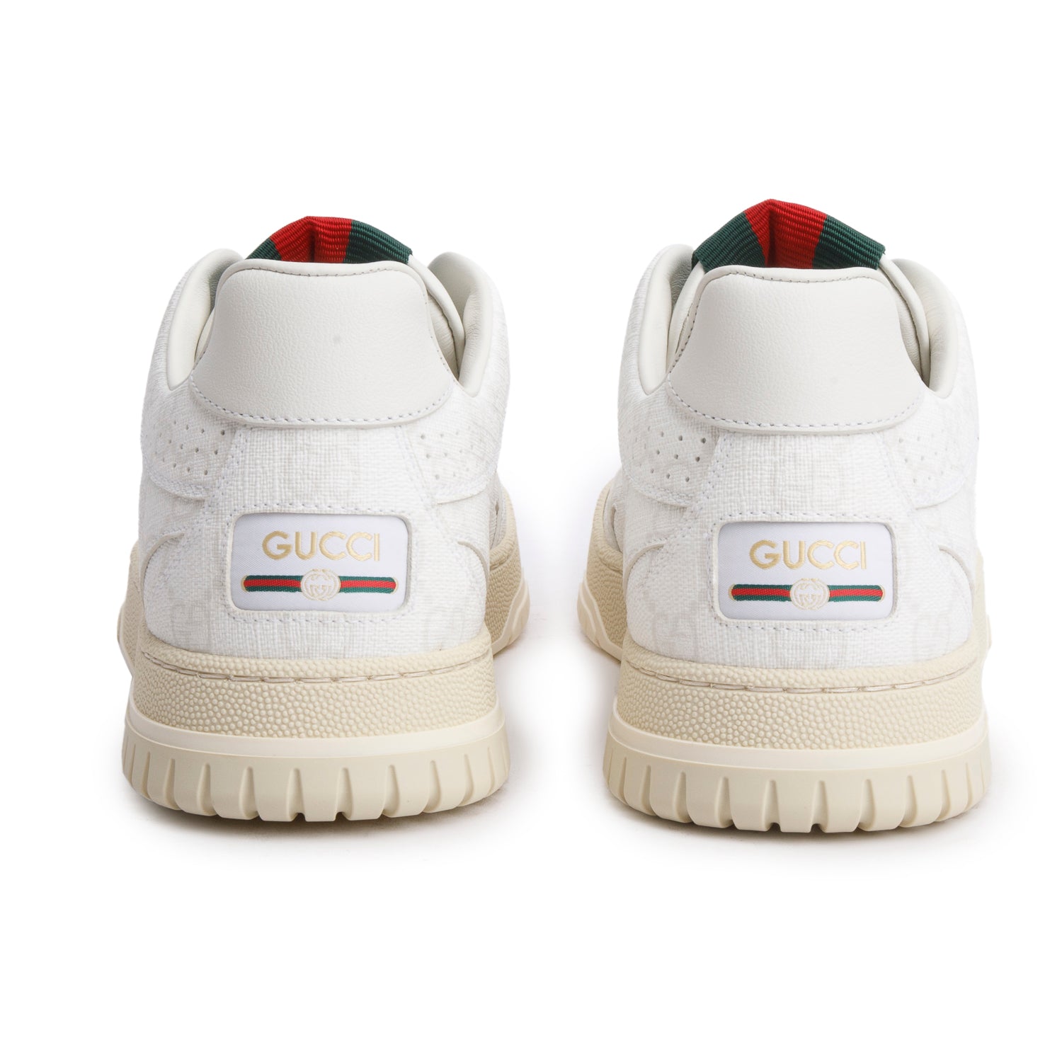 Gucci GG Supreme Monogram Leather Re-Web Sneakers, Size 38 w/ Box