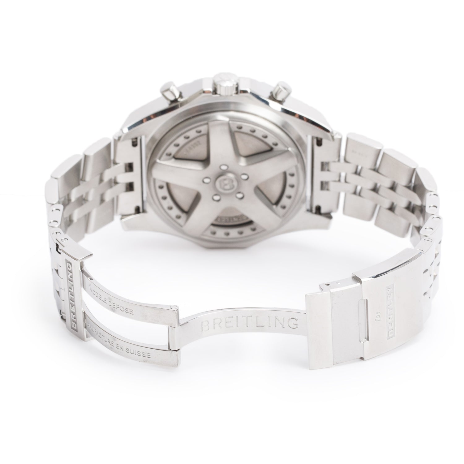 Breitling Stainless Steel Bentley 6.75 49 MM Automatic Chronograph Watch Silver Dial A44362 w/ Box & Papers