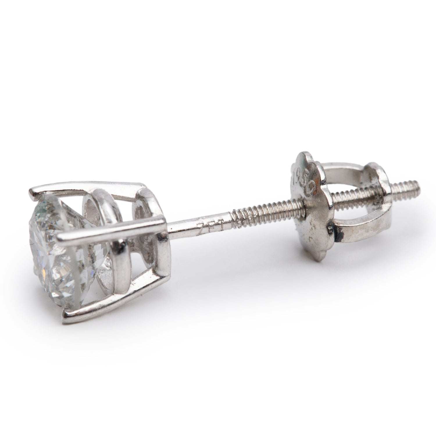 Platinum 1.00 tcw. Diamond Stud Earrings
