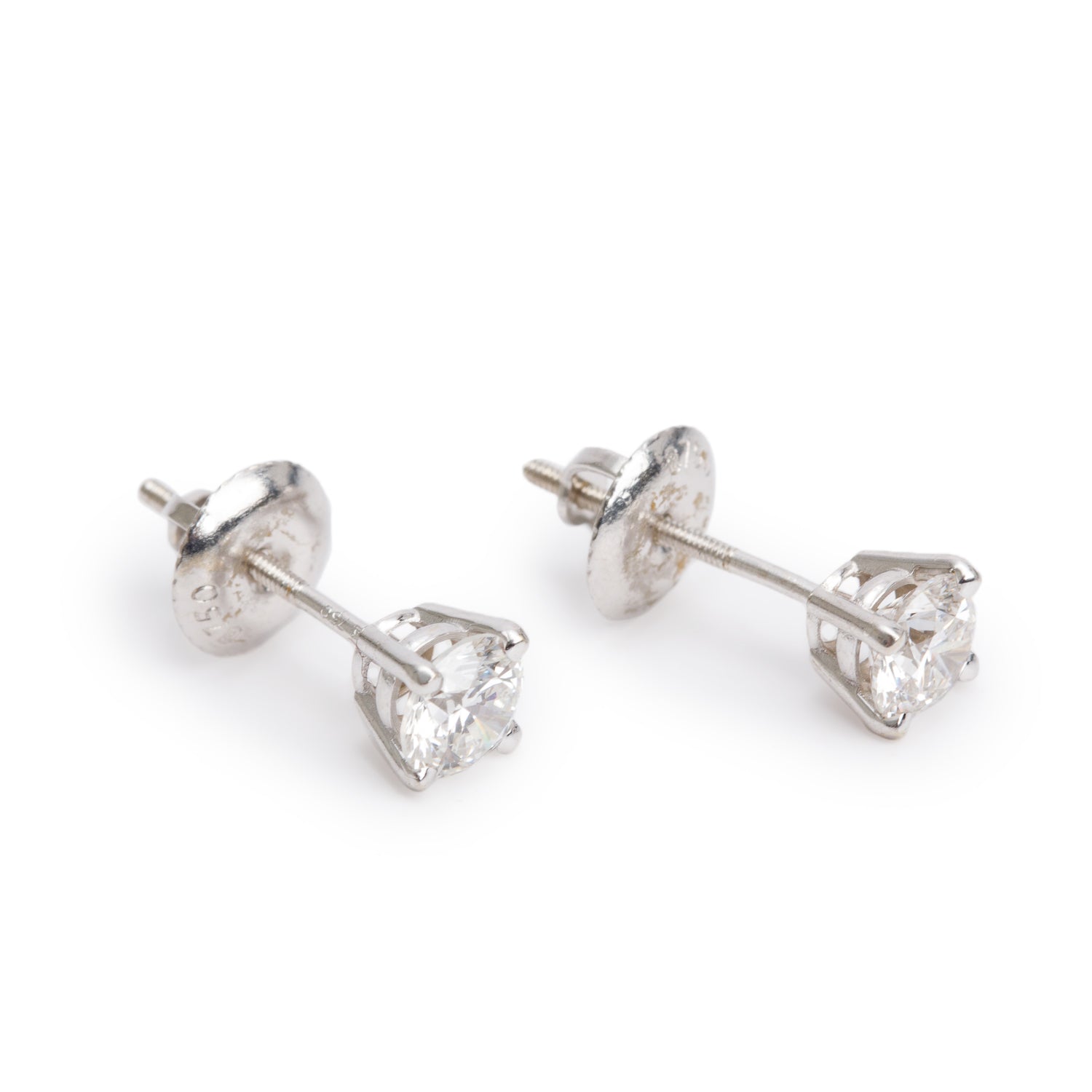 18k White Gold 0.77 tcw. Diamond Stud Earrings