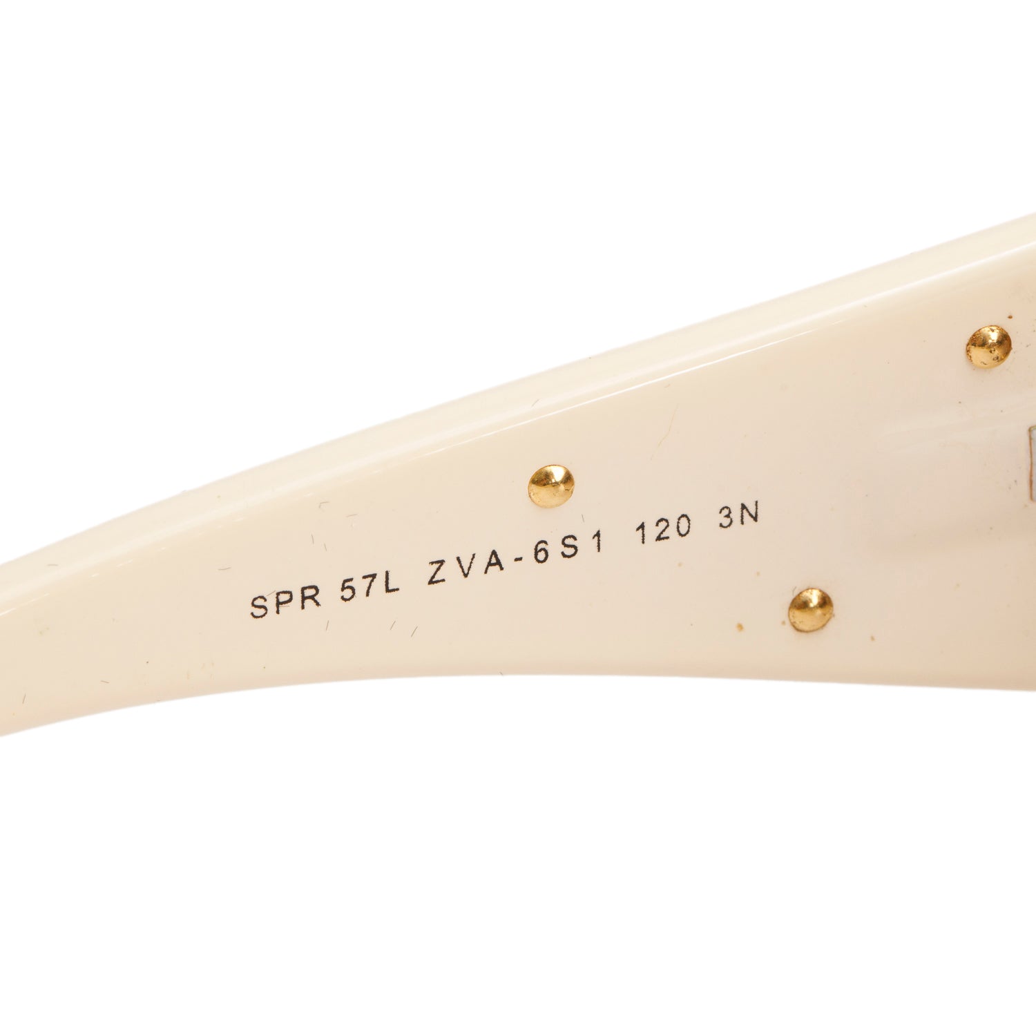 Prada SPR 57L Cream Triangle Logo Shield Sunglasses w/ Case