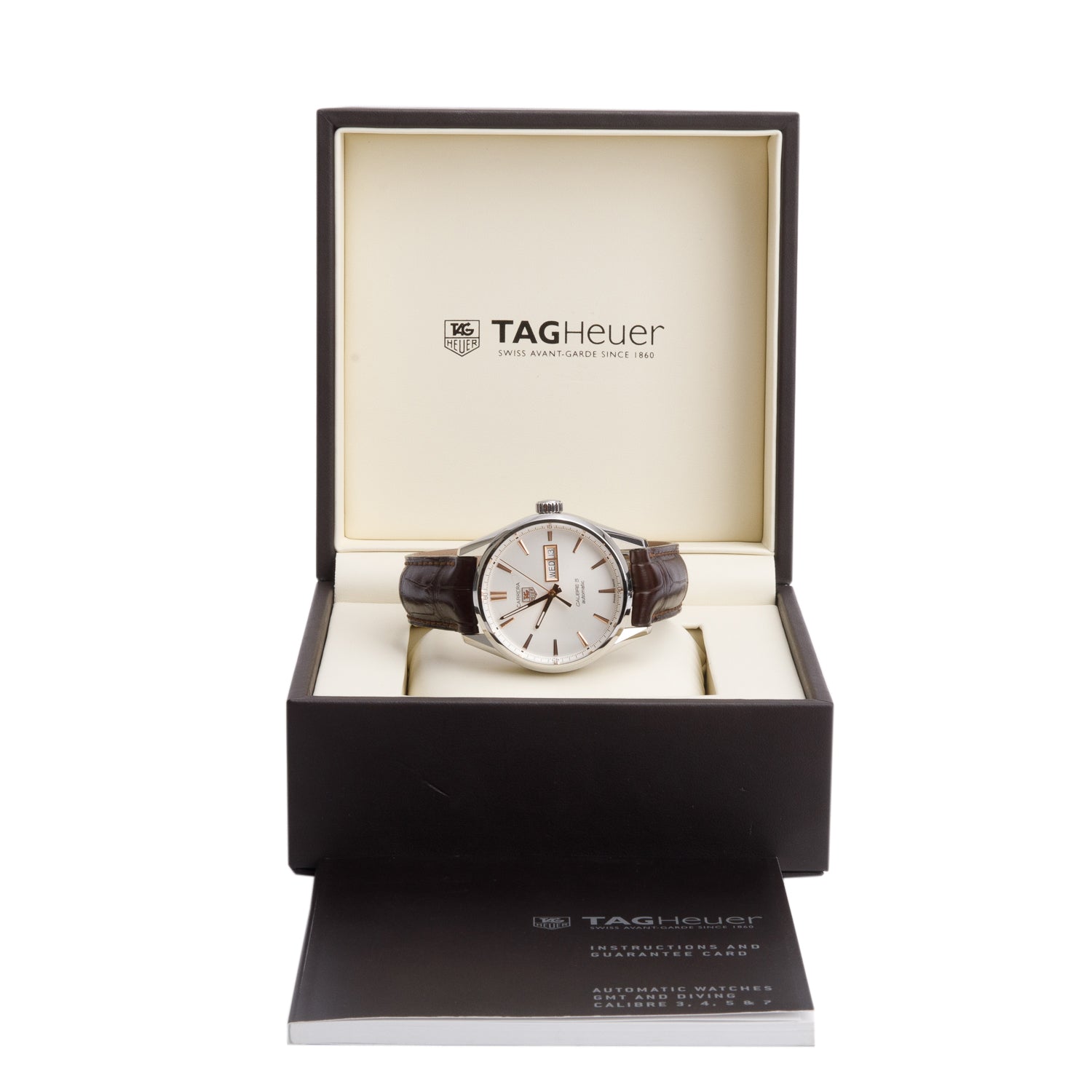 Tag Heuer Stainless Steel Carrera Calibre 5 41 MM Automatic Watch White Dial WAR201D-1 w/ Box & Papers
