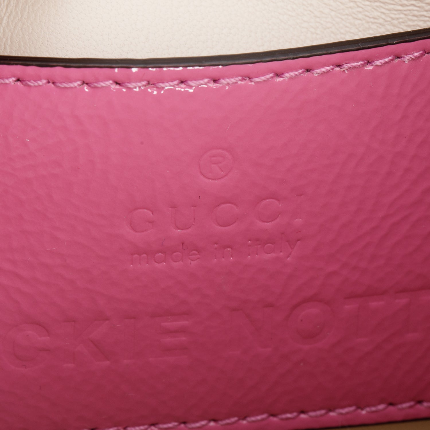 Gucci Pink Crinkled Patent Leather Mini Jackie Notte Bag
